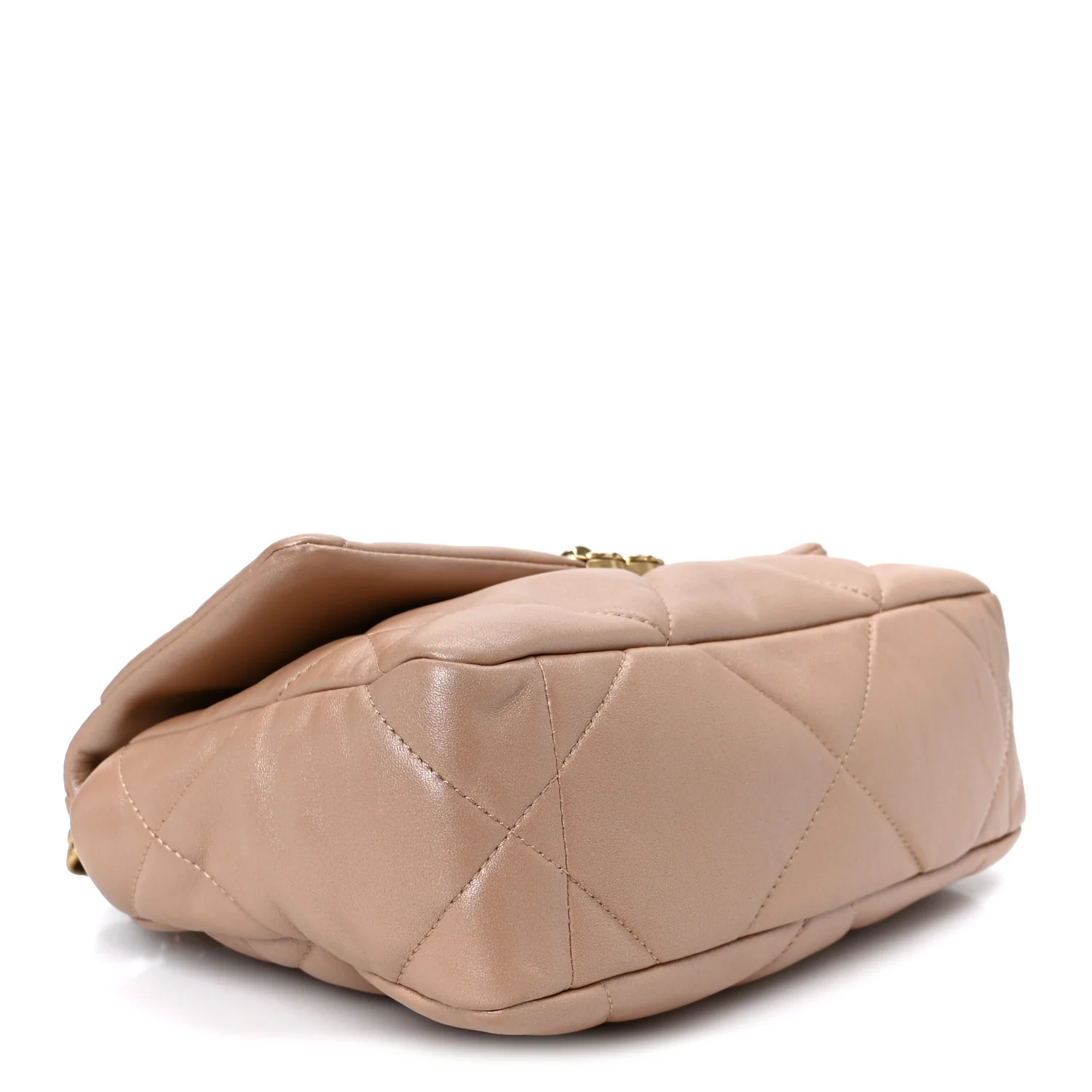 Shiny Lambskin Quilted Medium Chanel 19 Flap Beige - Top Club