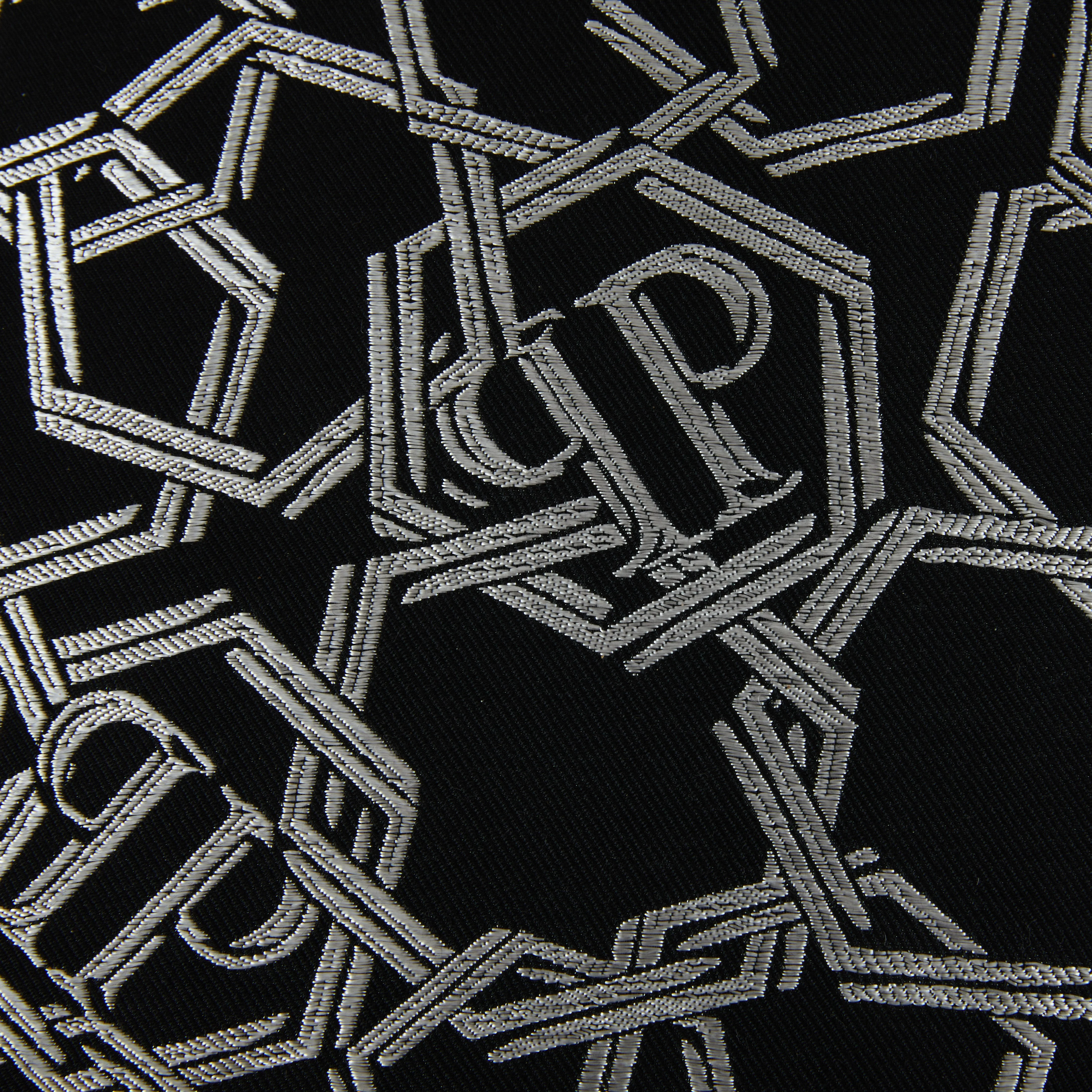 Cuscino Arredo In Raso Jacquard Chains 40X40 Silver Philipp Plein