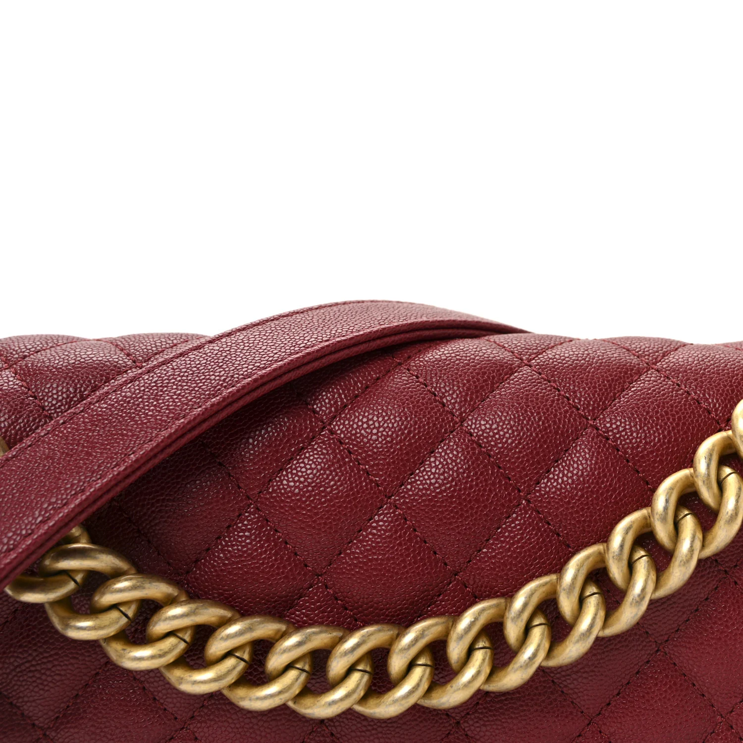 Caviar Quilted Medium Boy Flap Burgundy - Top Club