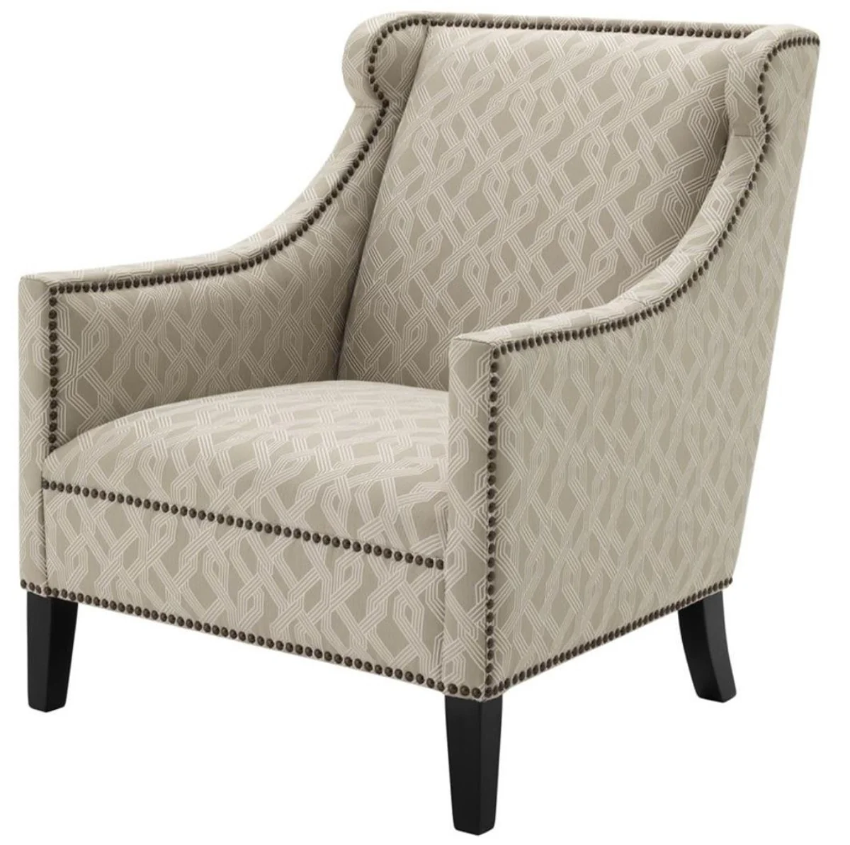 Living room armchair gray 74 x 81 x H. 89 cm - luxury wing chair