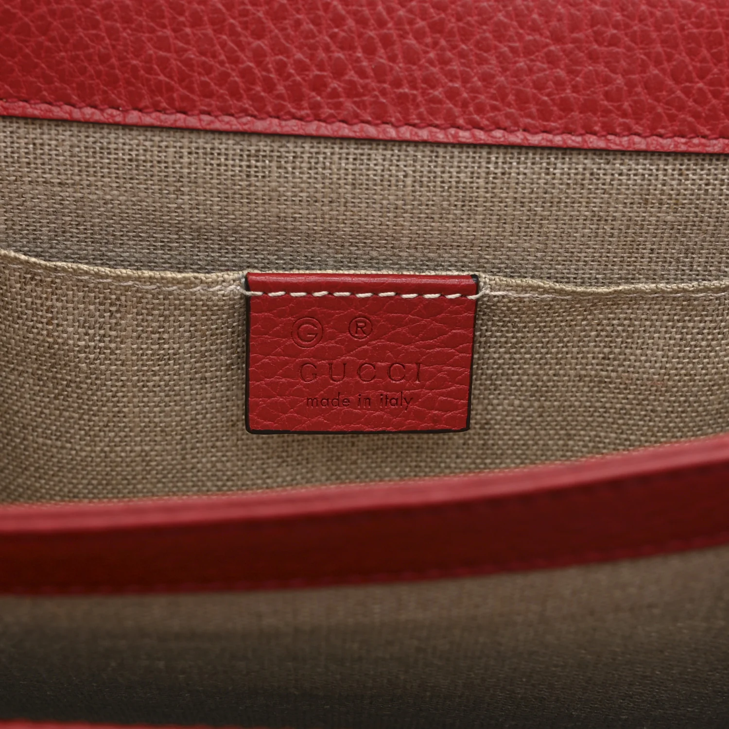 Dollar Calfskin Small Interlocking G Shoulder Bag Red - Top Club