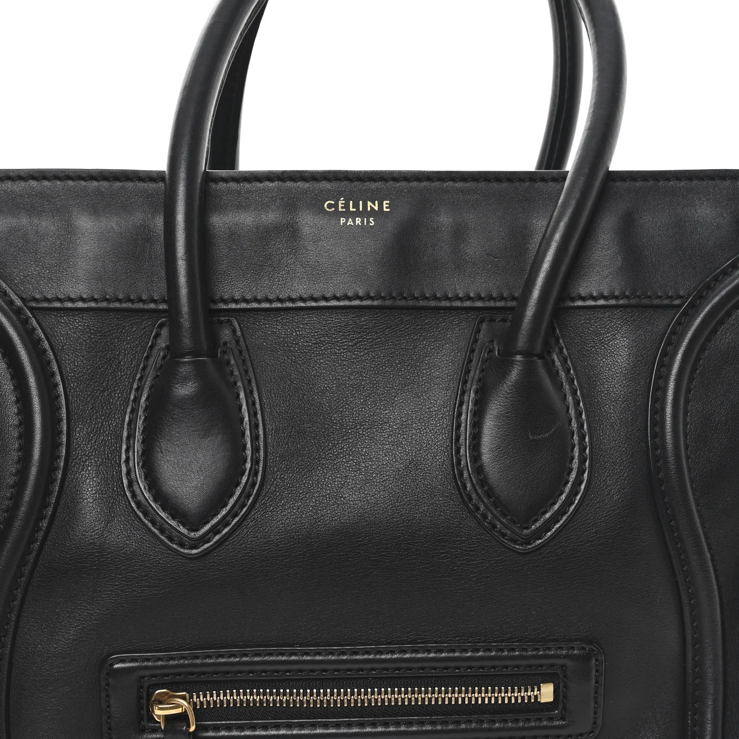 Smooth Calfskin Mini Luggage Black - Top Club