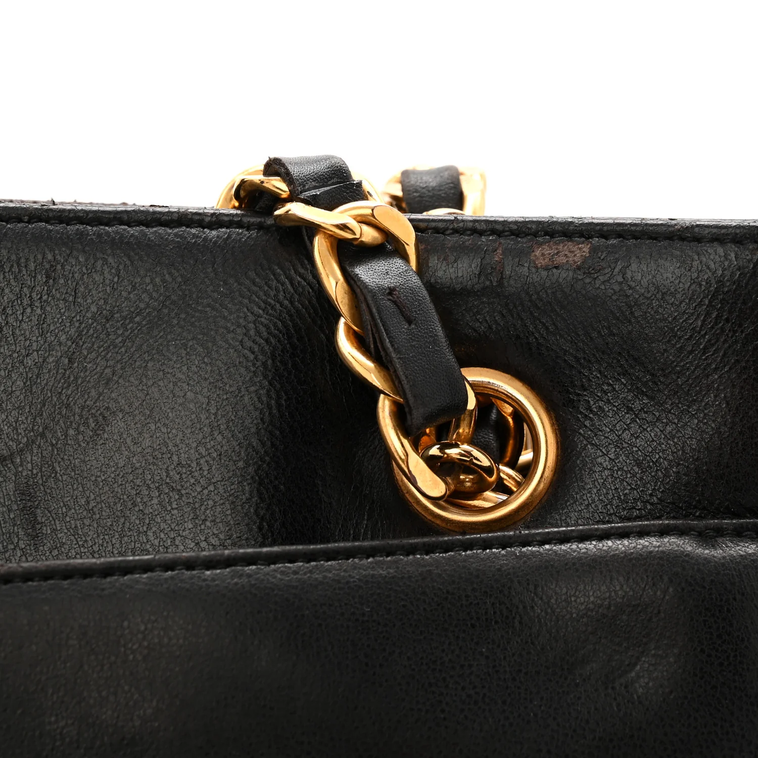 Lambskin CC Flap Shopping Tote Black - Top Club
