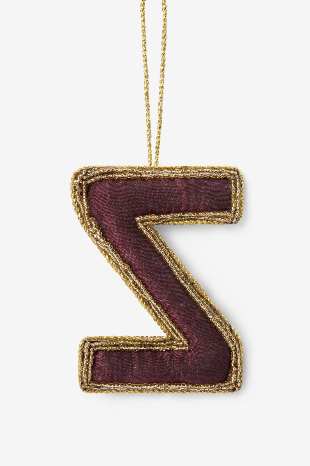 Donkerpaarse kersthanger letter Z