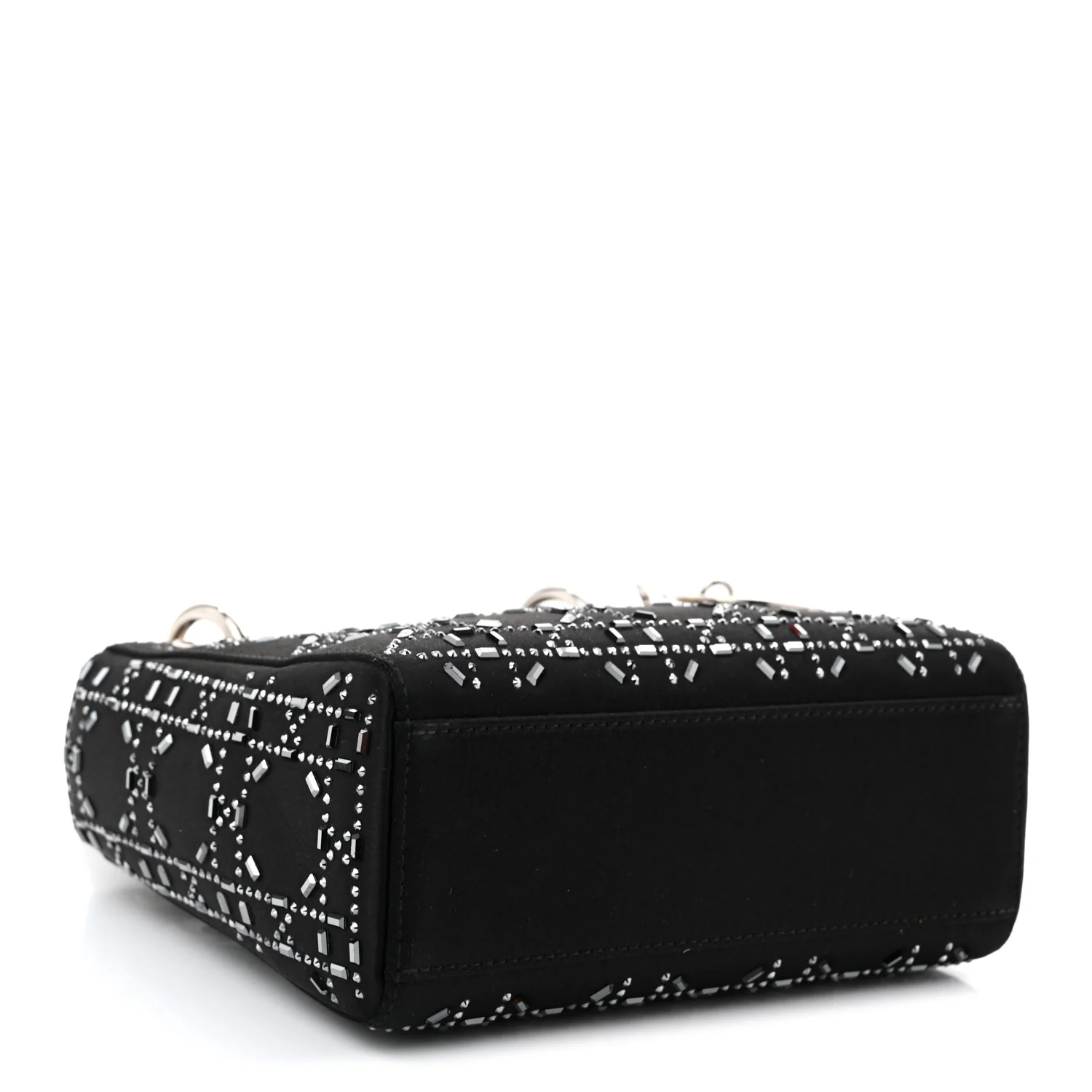 Satin Crystal Cannage Mini Lady Dior Black - Top Club