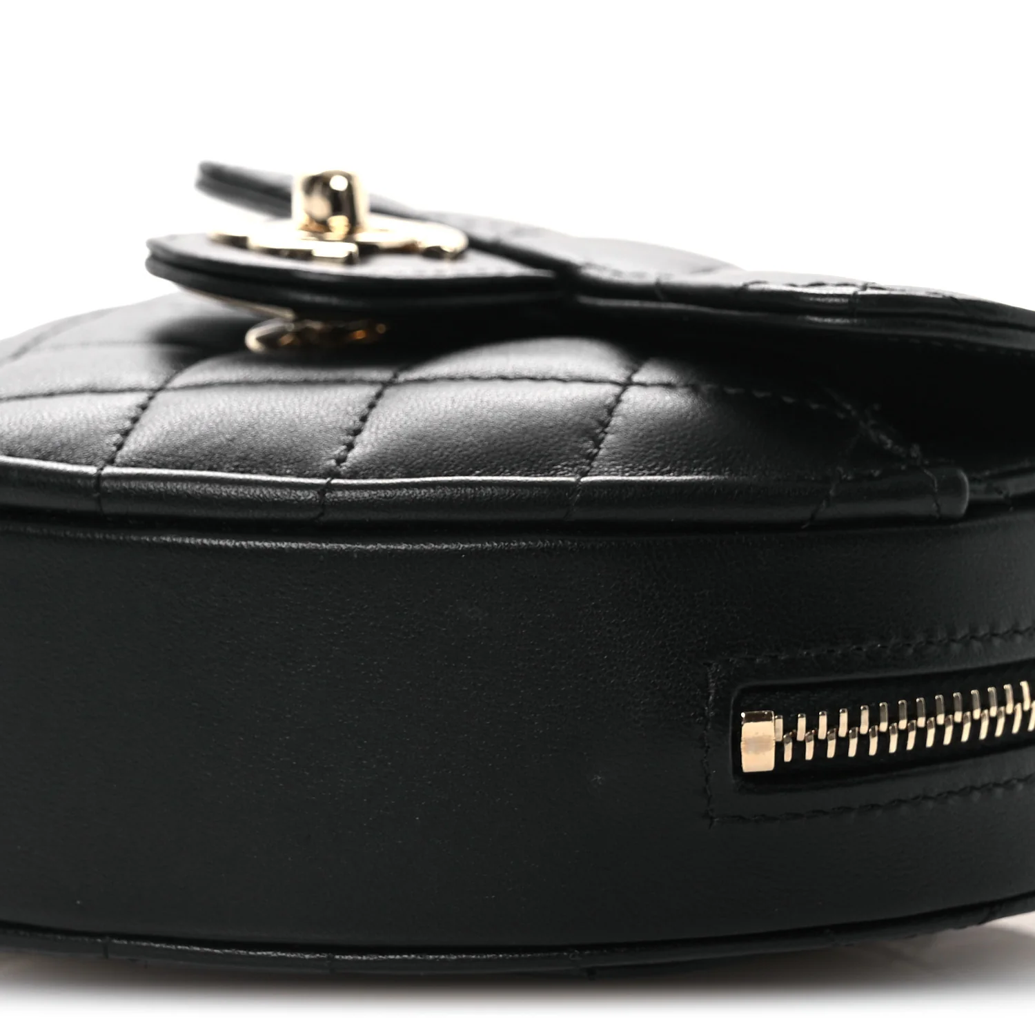 Lambskin Quilted CC In Love Heart Clutch With Chain Black - Top Club