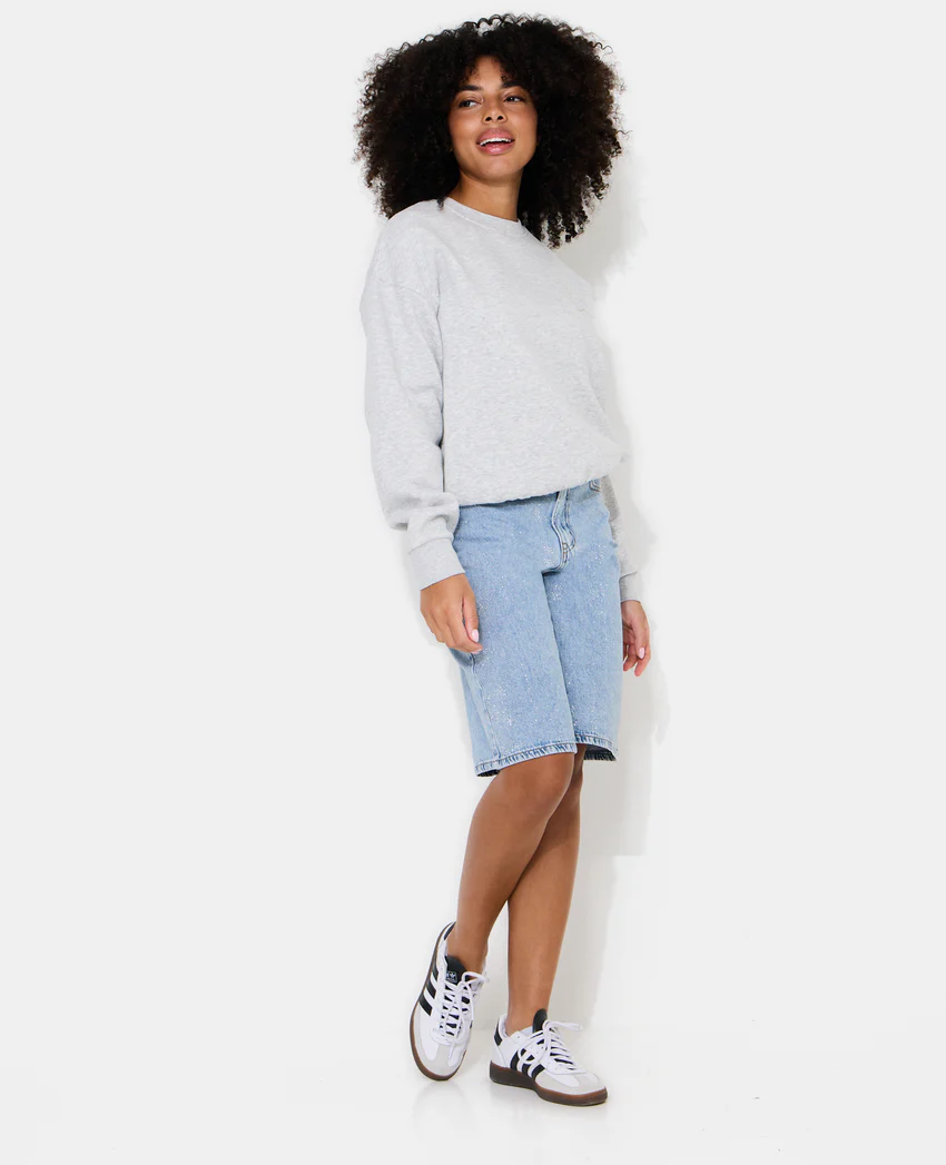 Pimkie Bermuda en jean taille haute avec mini-strass