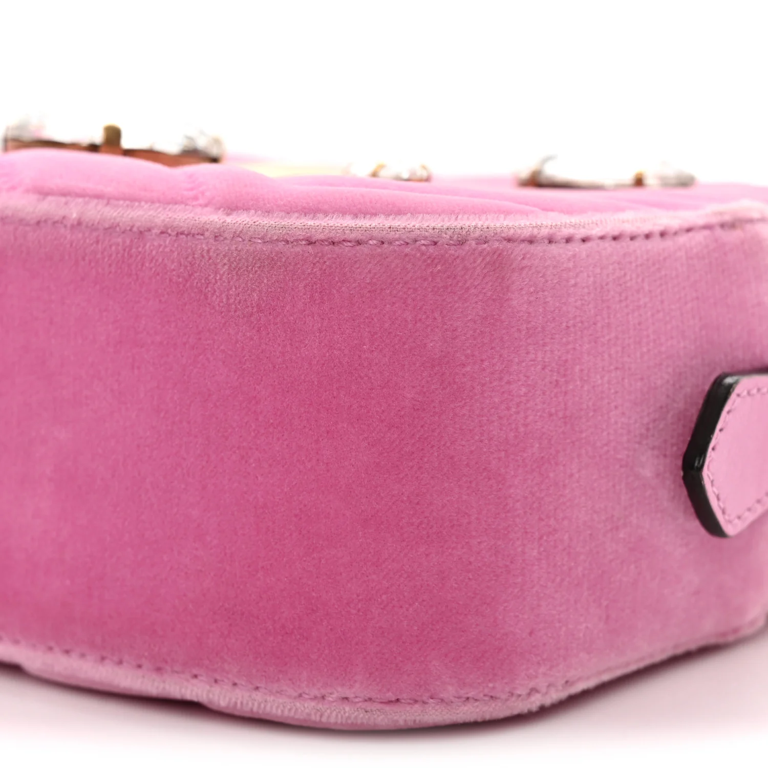 Velvet Matelasse Marquise Crystals Mini GG Marmont Chain Shoulder Bag Malva - Top Club