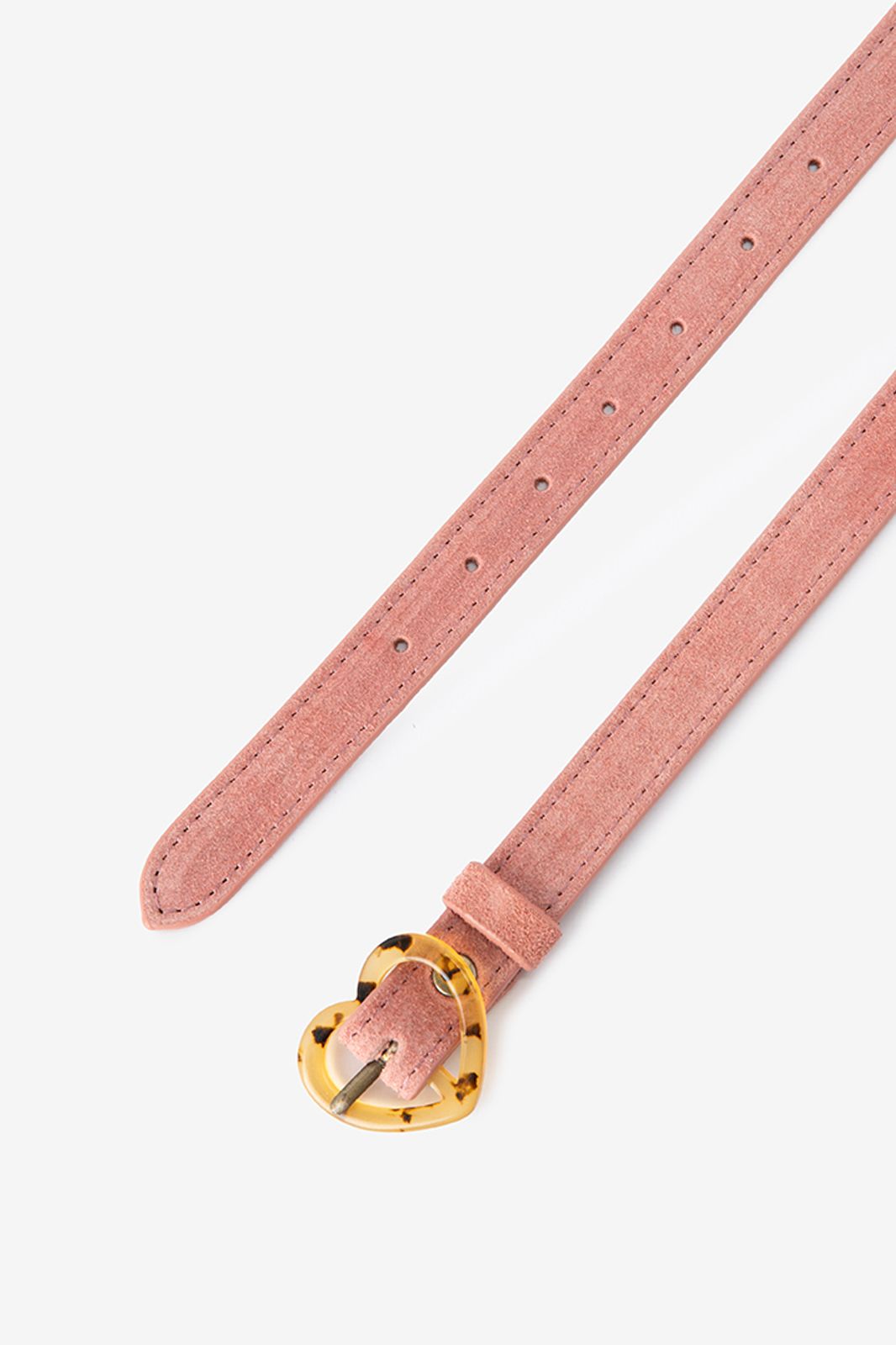Roze riem met hartvormige gesp