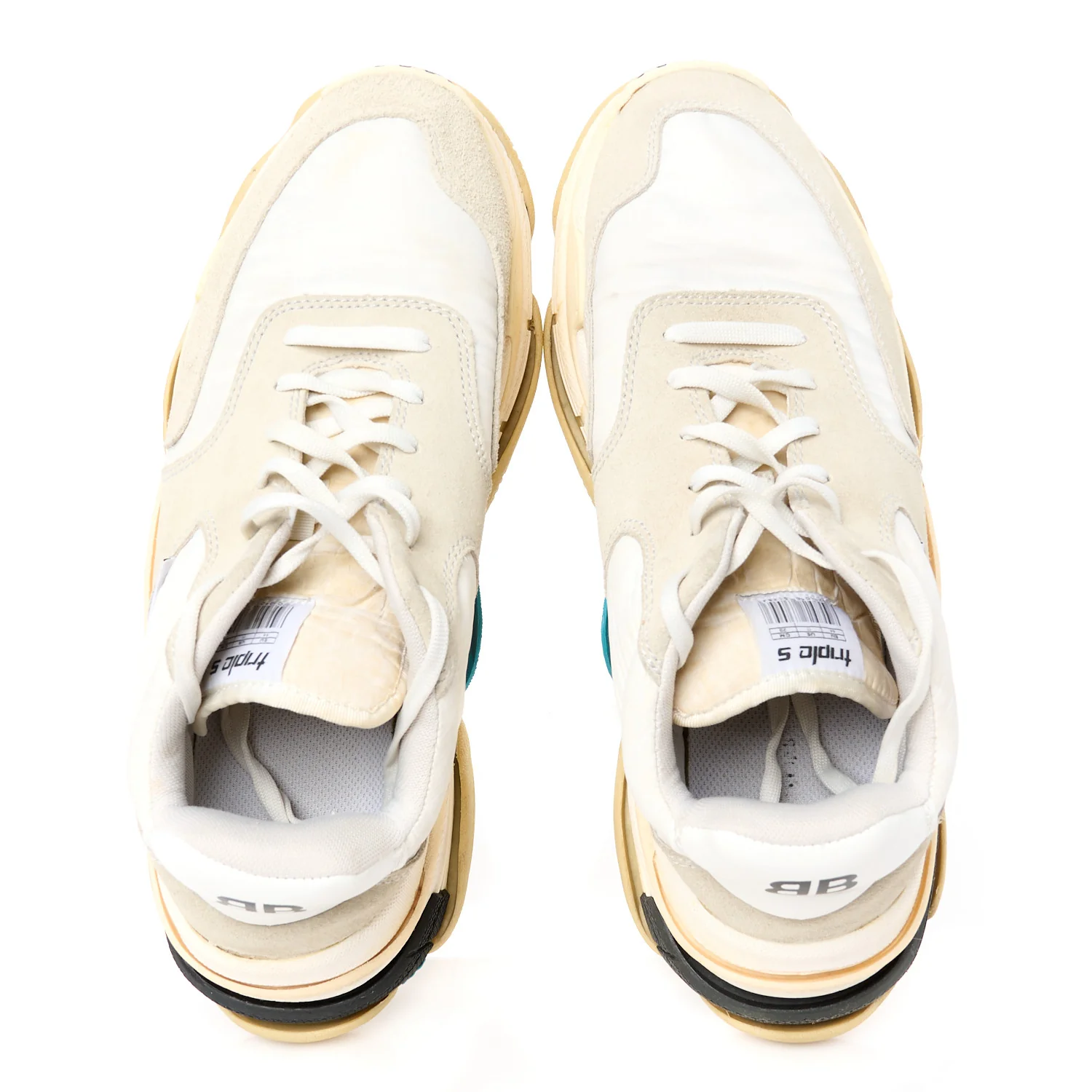 Nylon Suede Mens Triple S 2.0 Sneakers 44 White Grey Blue - Top Club
