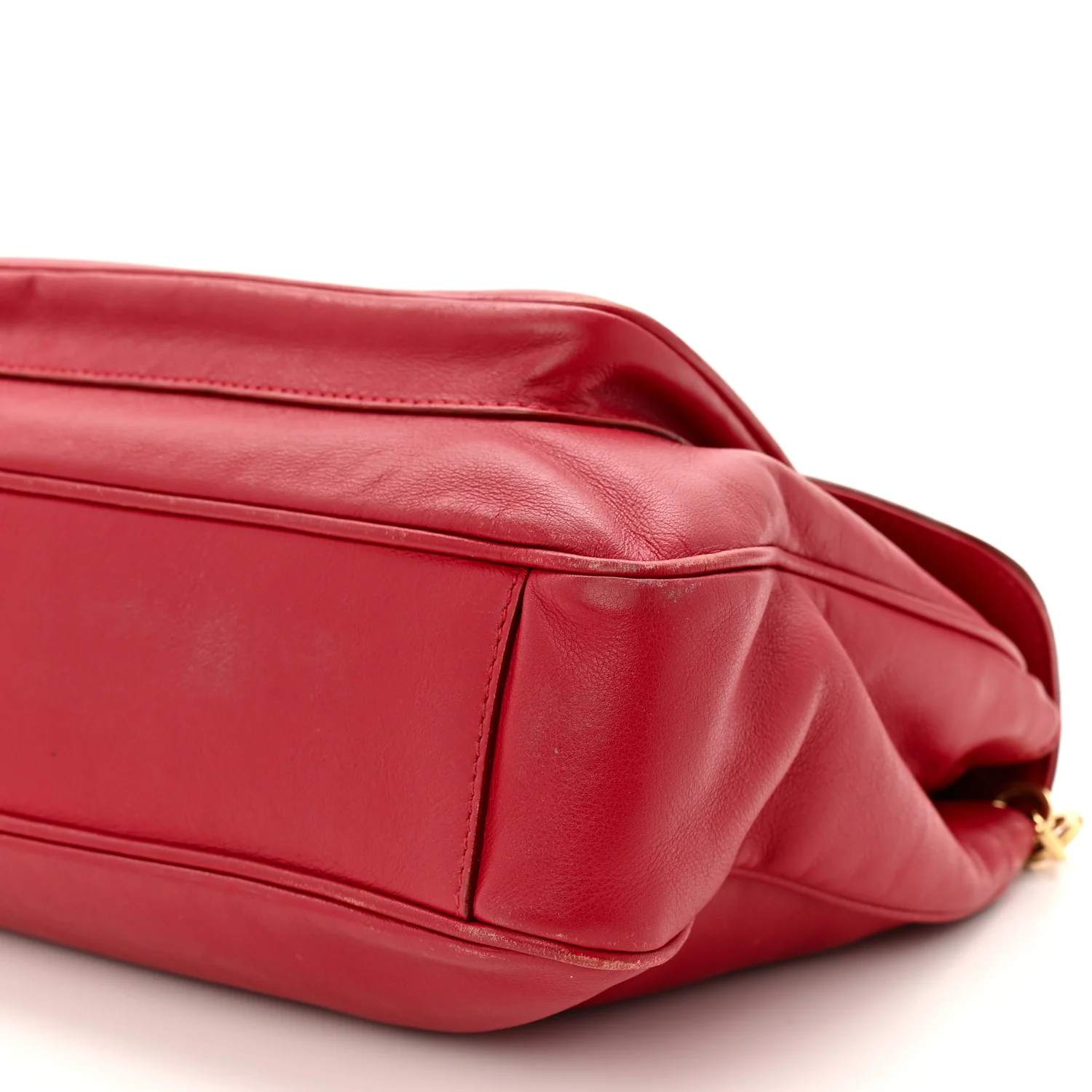 Calfskin Gancini Chain Shoulder Bag Red - Top Club