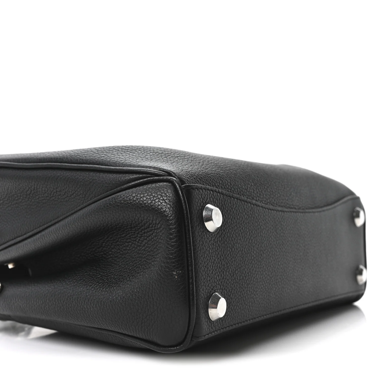 Grained Calfskin Small Rodeo Top Handle Handbag Black - Top Club