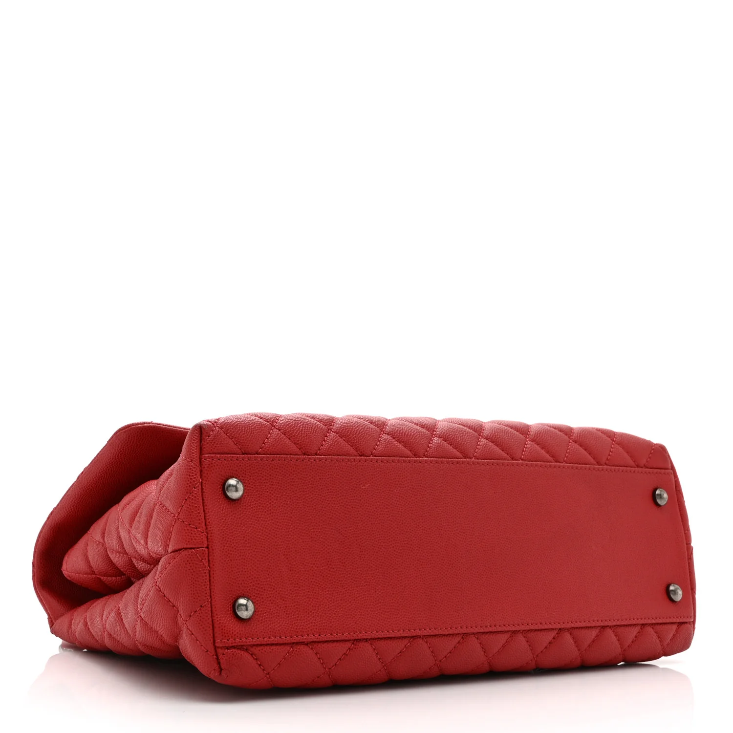 Caviar Quilted Medium Coco Handle Flap Red - Top Club