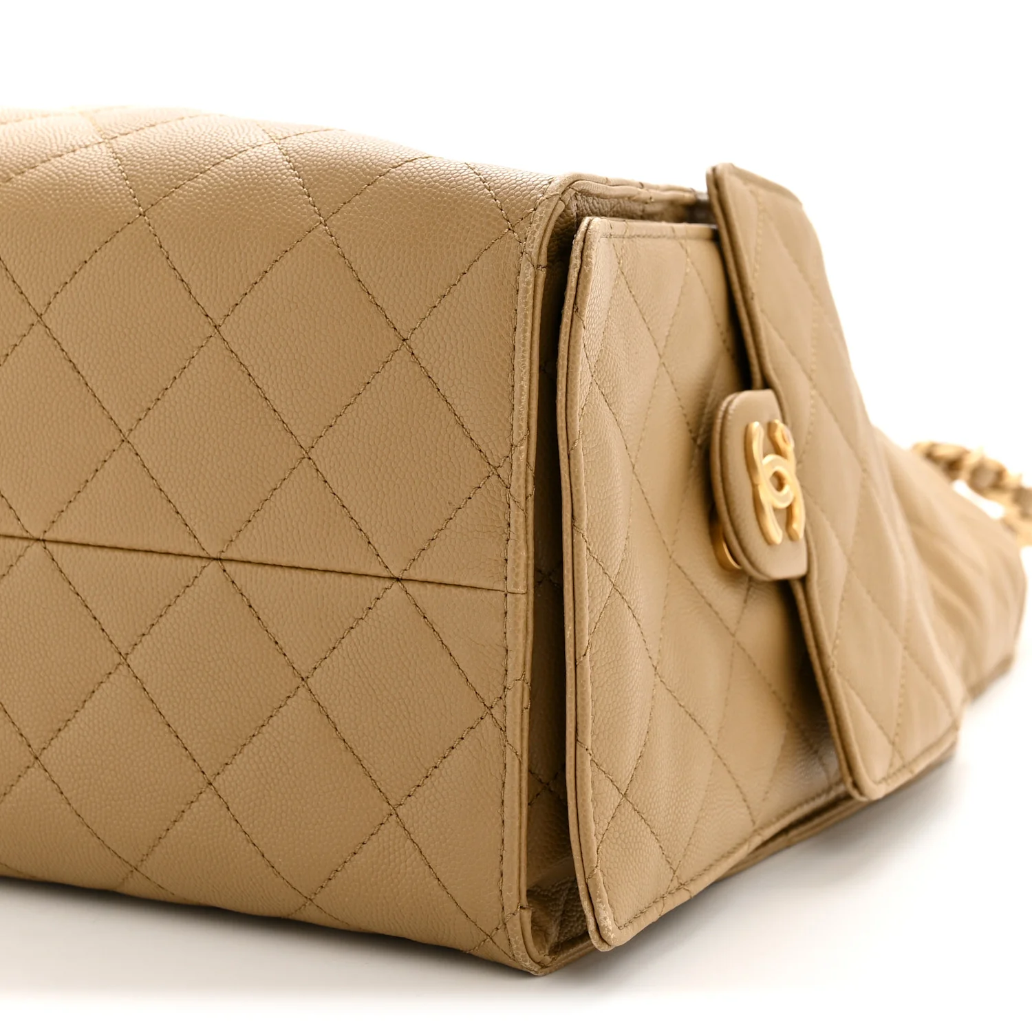 Caviar Quilted Medium Chanel 25 Handbag Dark Beige - Top Club