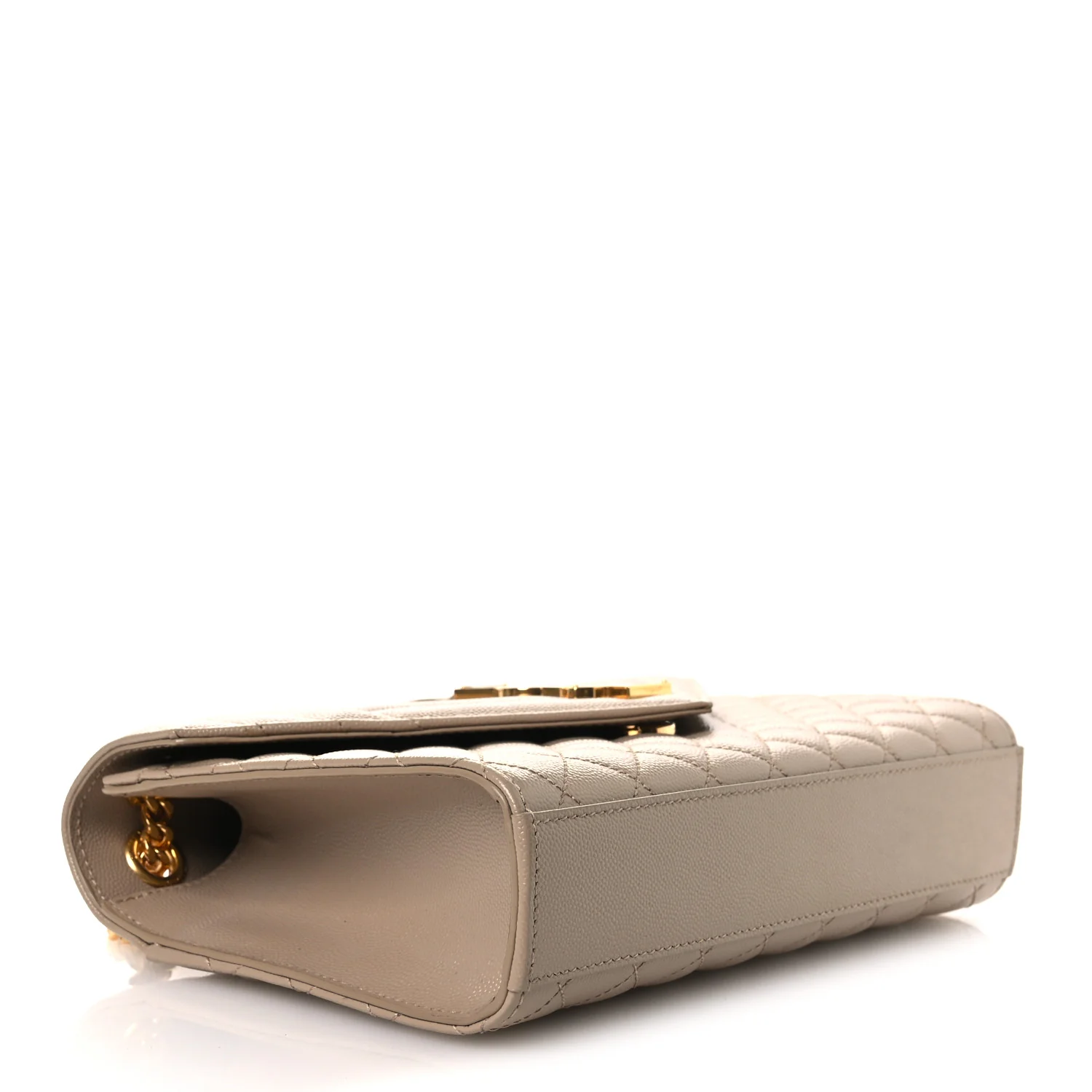 Grain De Poudre Textured Mixed Matelasse Medium Triquilt Monogram Satchel Dark Beige - Top Club