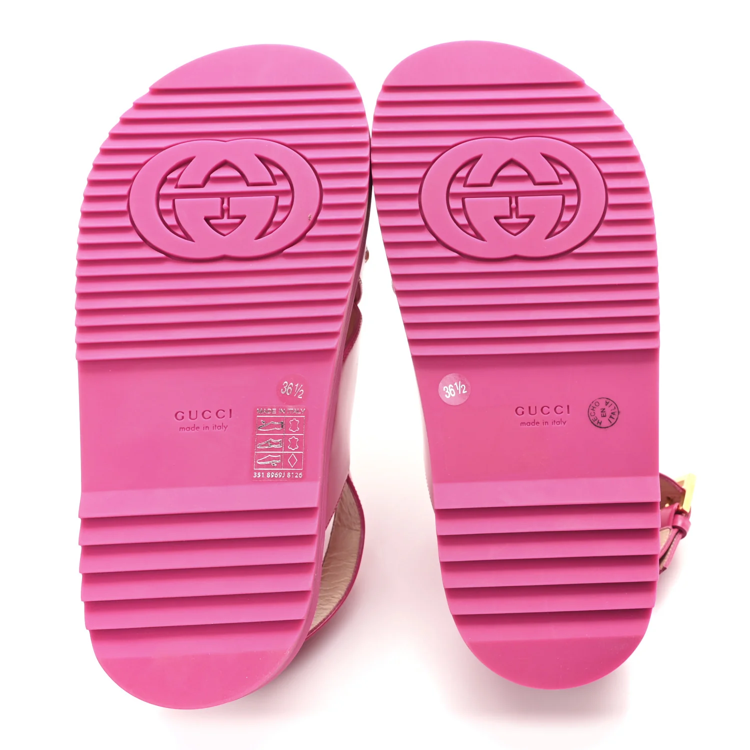 Calfskin Elizabeth Nappa Charlotte Logo Slingback Sandals 36.5 Fancy Fuchsia - Top Club