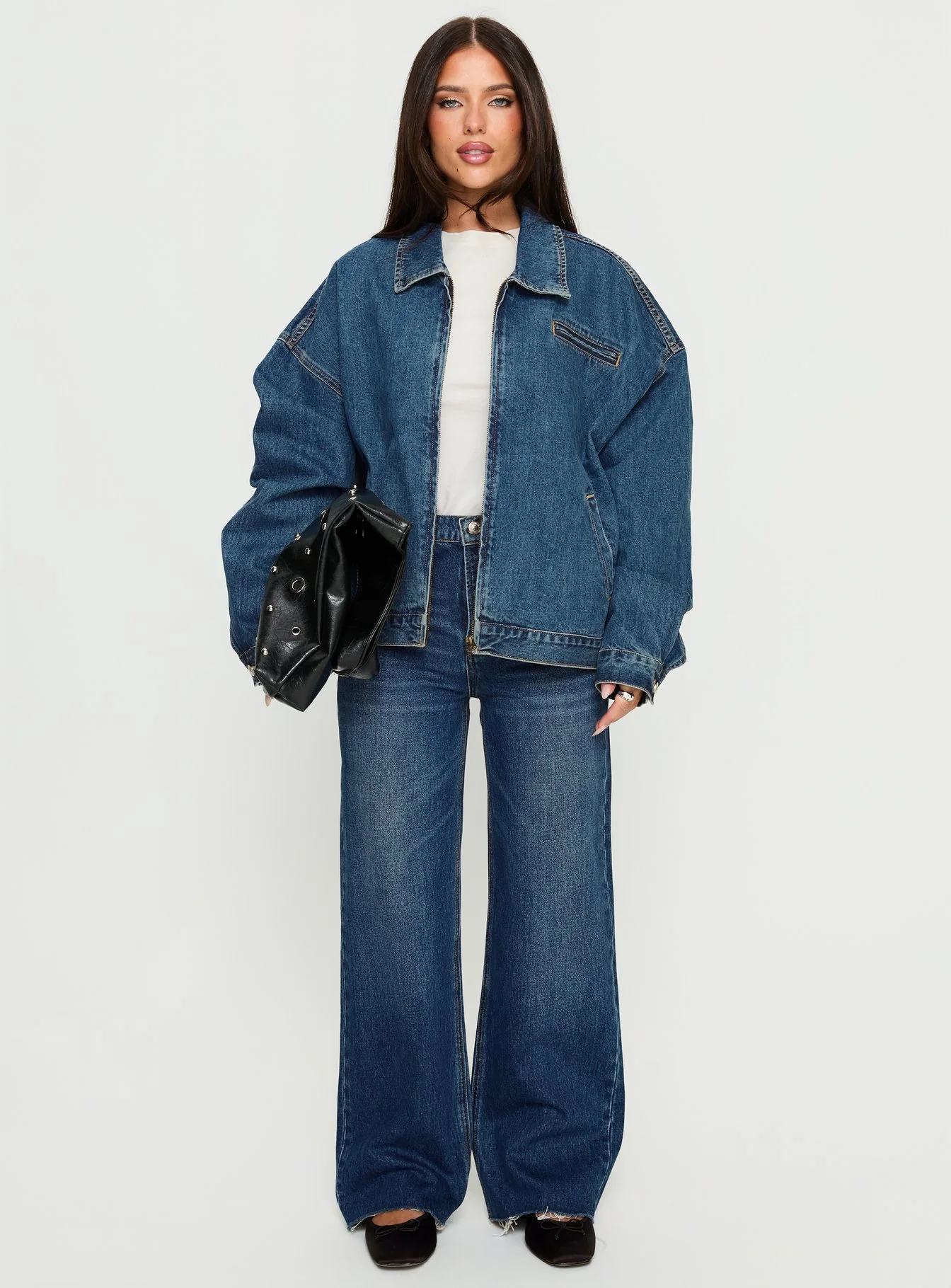 Fawcett High Rise Straight Leg Jeans Dark Blue Wash