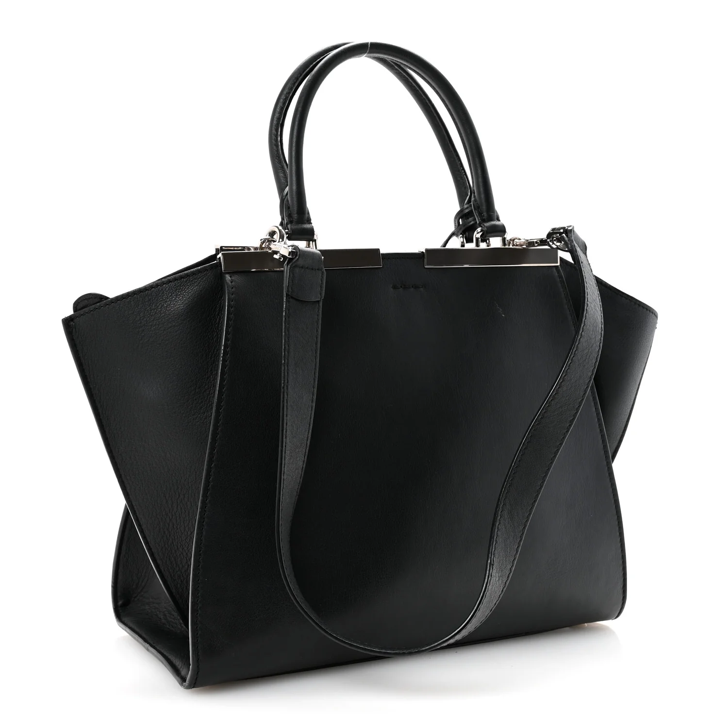 Vitello Dolce Shiny Nappa Petite 3Jours Tote Black - Top Club