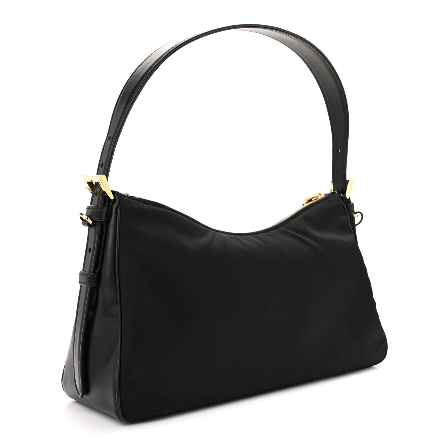Re-Nylon Vitello Large Aimee Shoulder Bag Black - Top Club