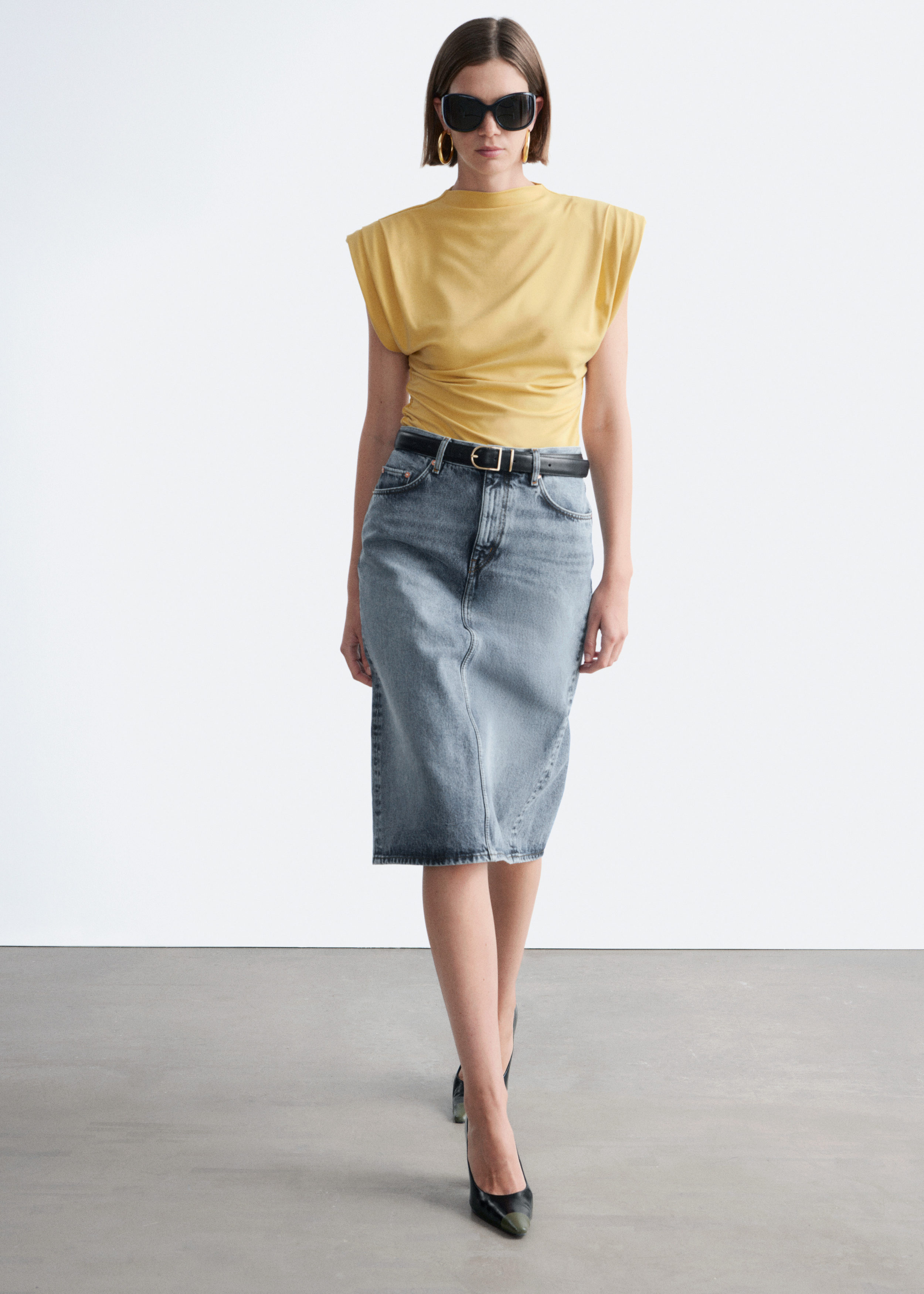 & Other Stories DRAPED JERSEY TOP