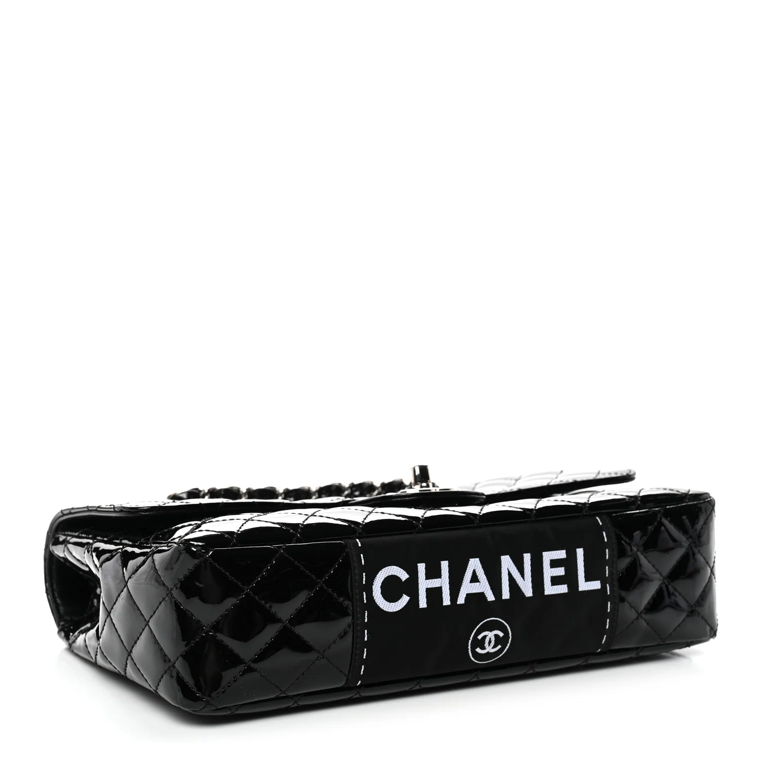 Patent Quilted Secret Label Medium Flap Black - Top Club