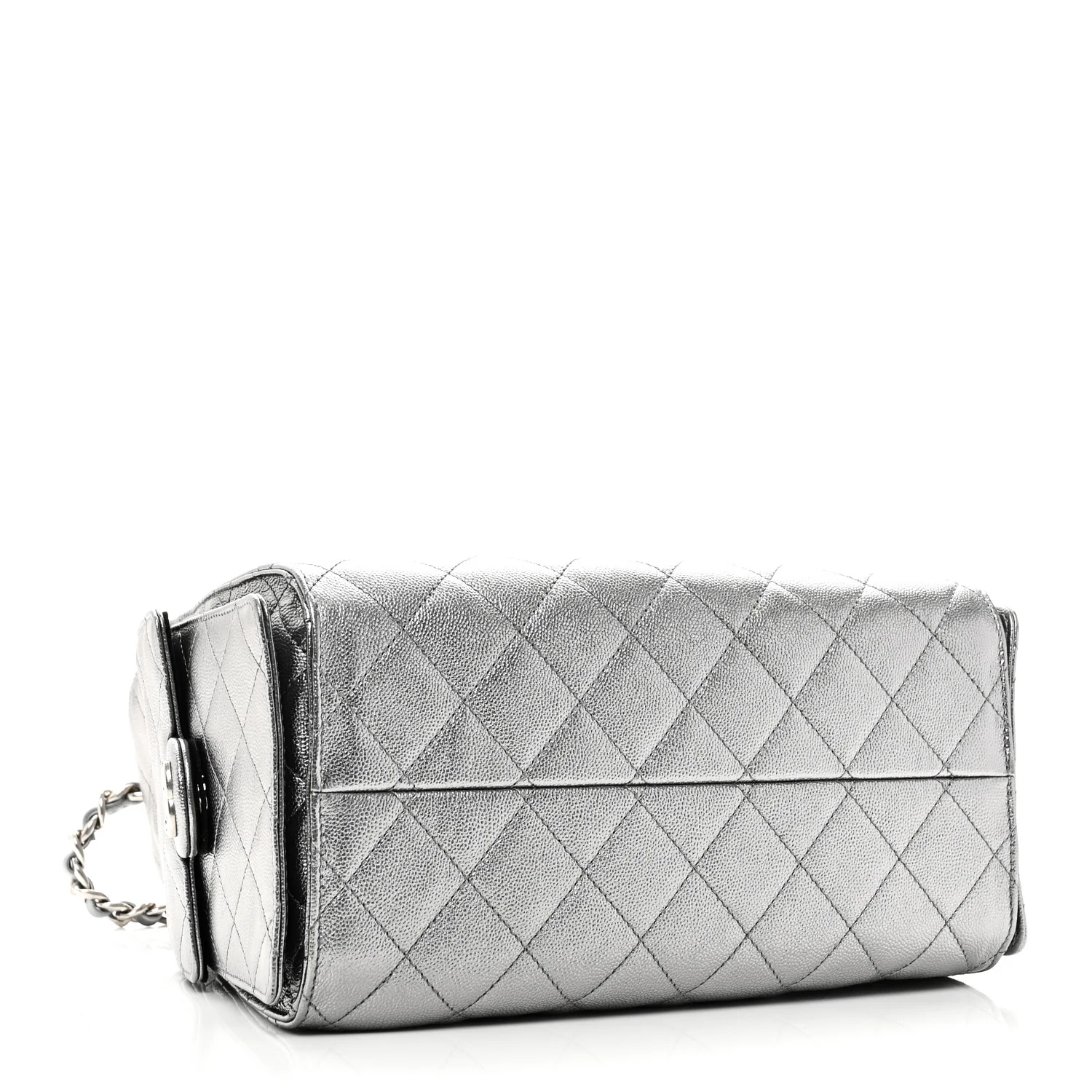 Metallic Caviar Quilted Small Chanel 25 Handbag Anthracite - Top Club