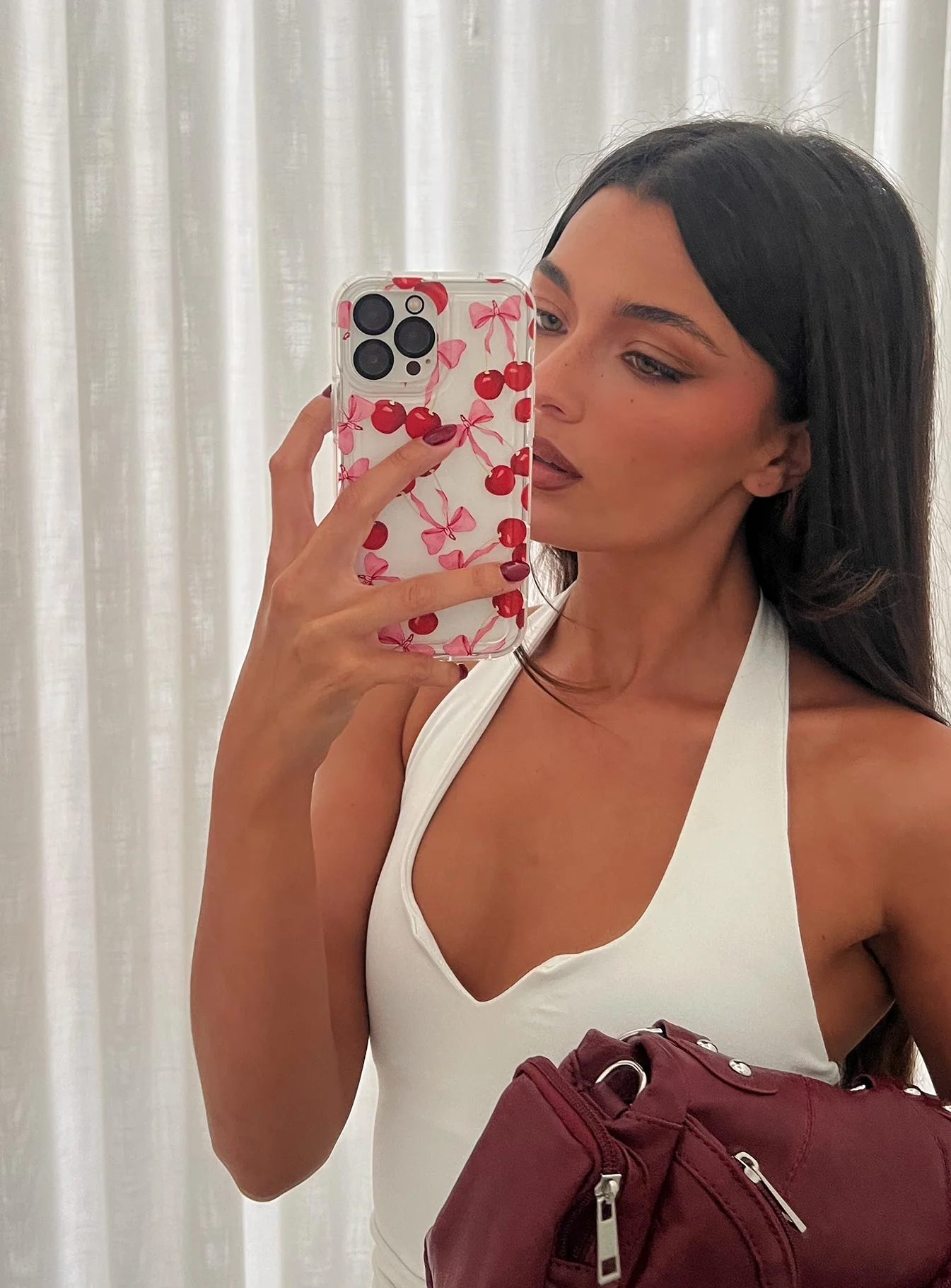 Cherry Pickers iPhone Case Clear / Red