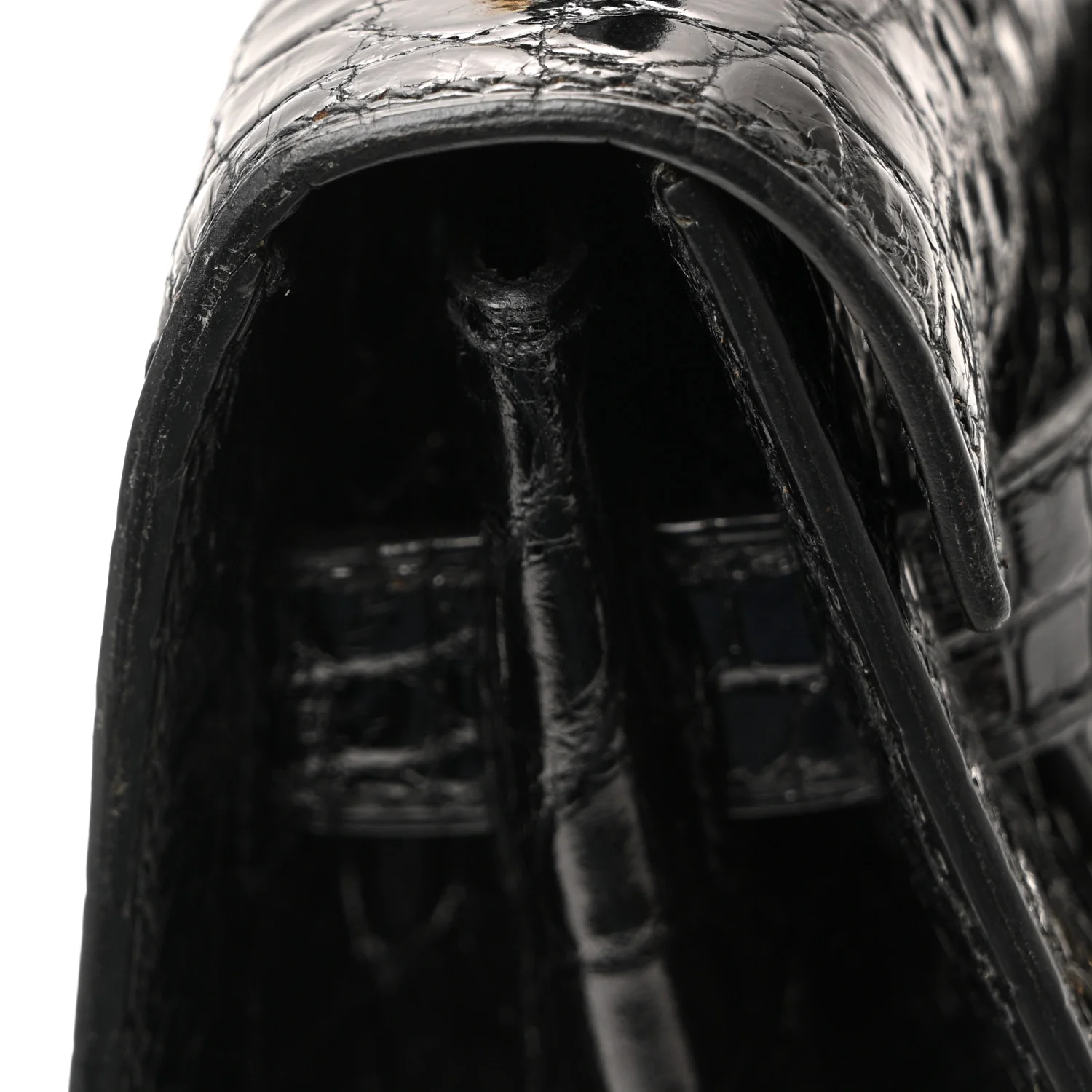 Shiny Alligator Kelly Sellier 32 Black - Top Club