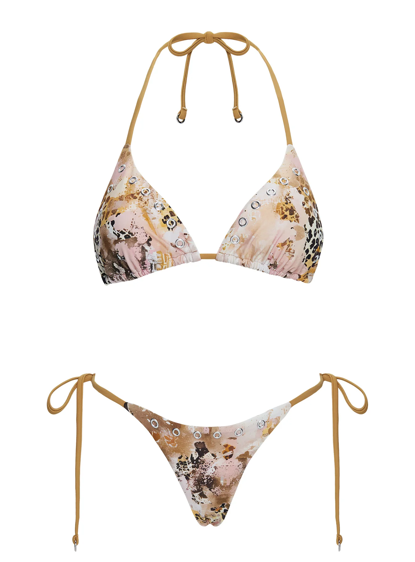 Noxie Tie Side Bikini Bottom Leopard Multi