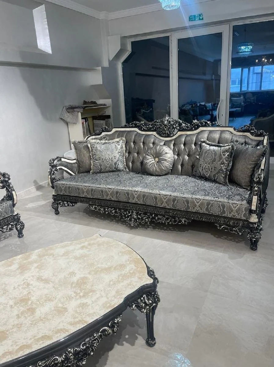 Luxury baroque coffee table white / black / gold - magnificent living room table in baroque style - baroque style living room furniture - baroque furnishings - baroque furniture - luxury furniture in baroque style