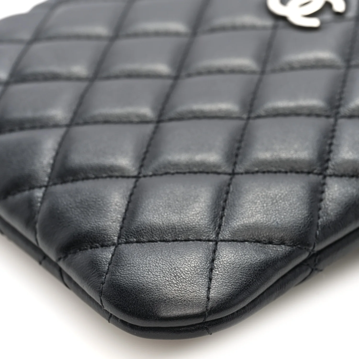 Lambskin Quilted Crossbody Bag Black - Top Club