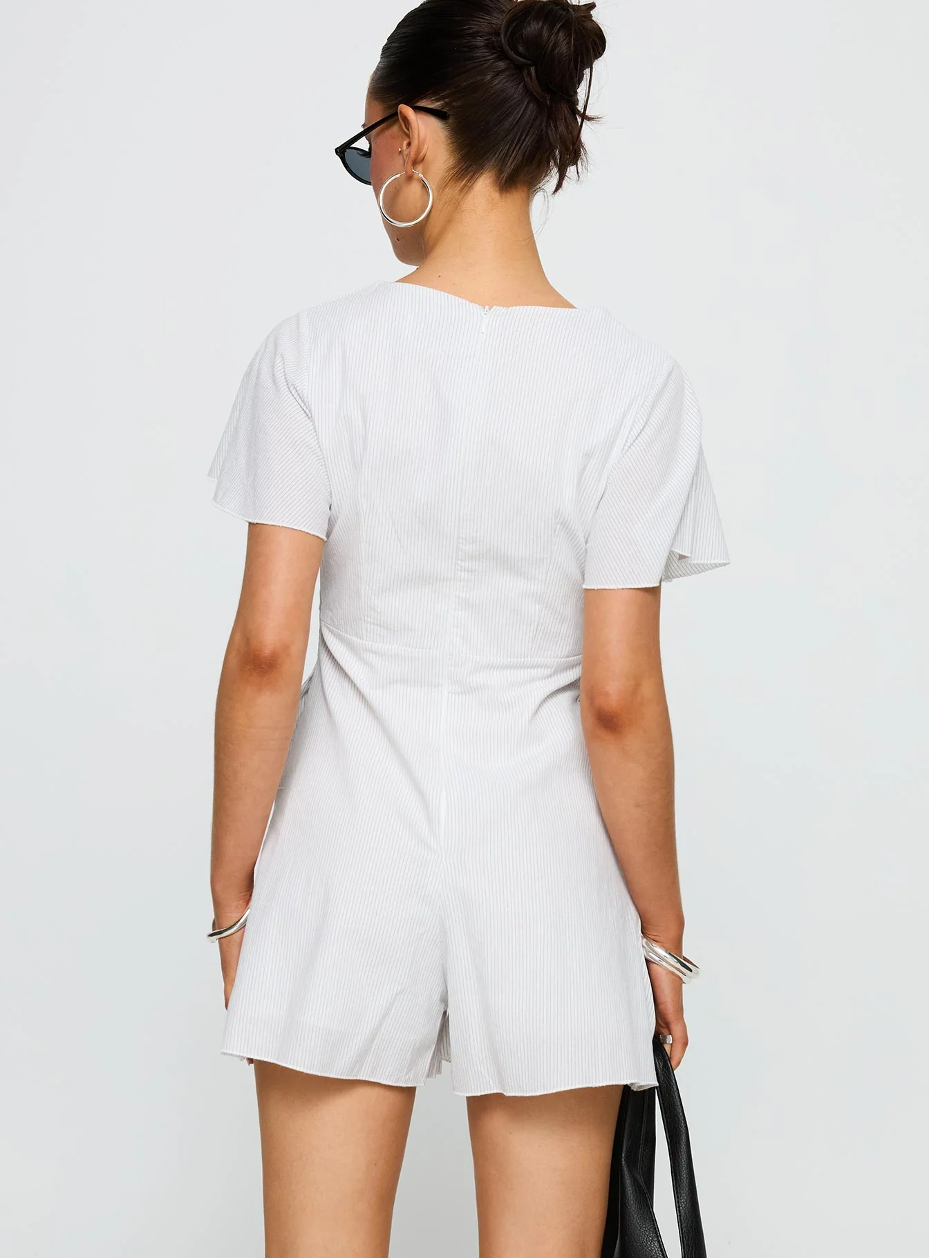 Full Of Strangers Playsuit White Stripe