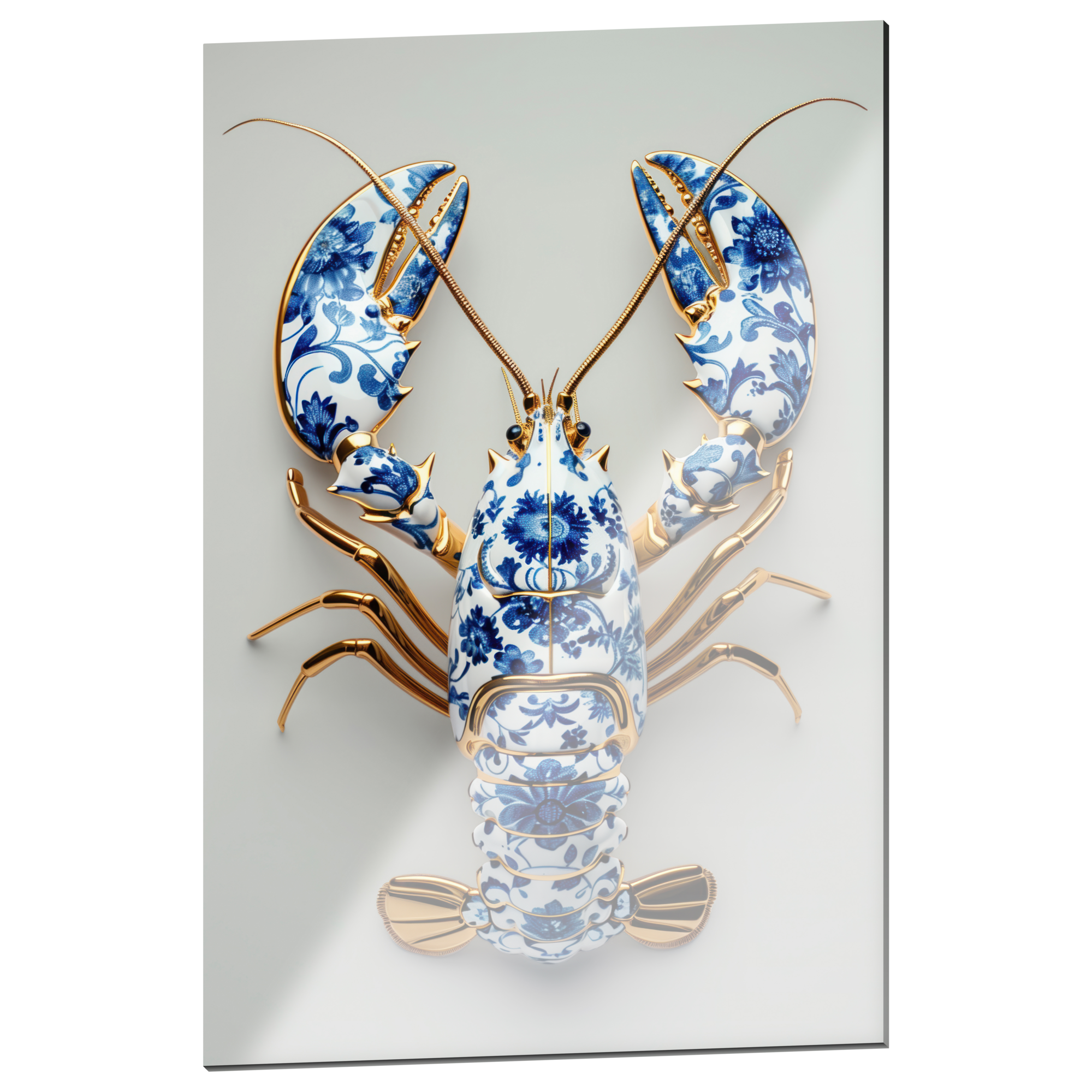 Plexiglas schilderij 'Golden Lobster D.B.Porselein' 80x120cm