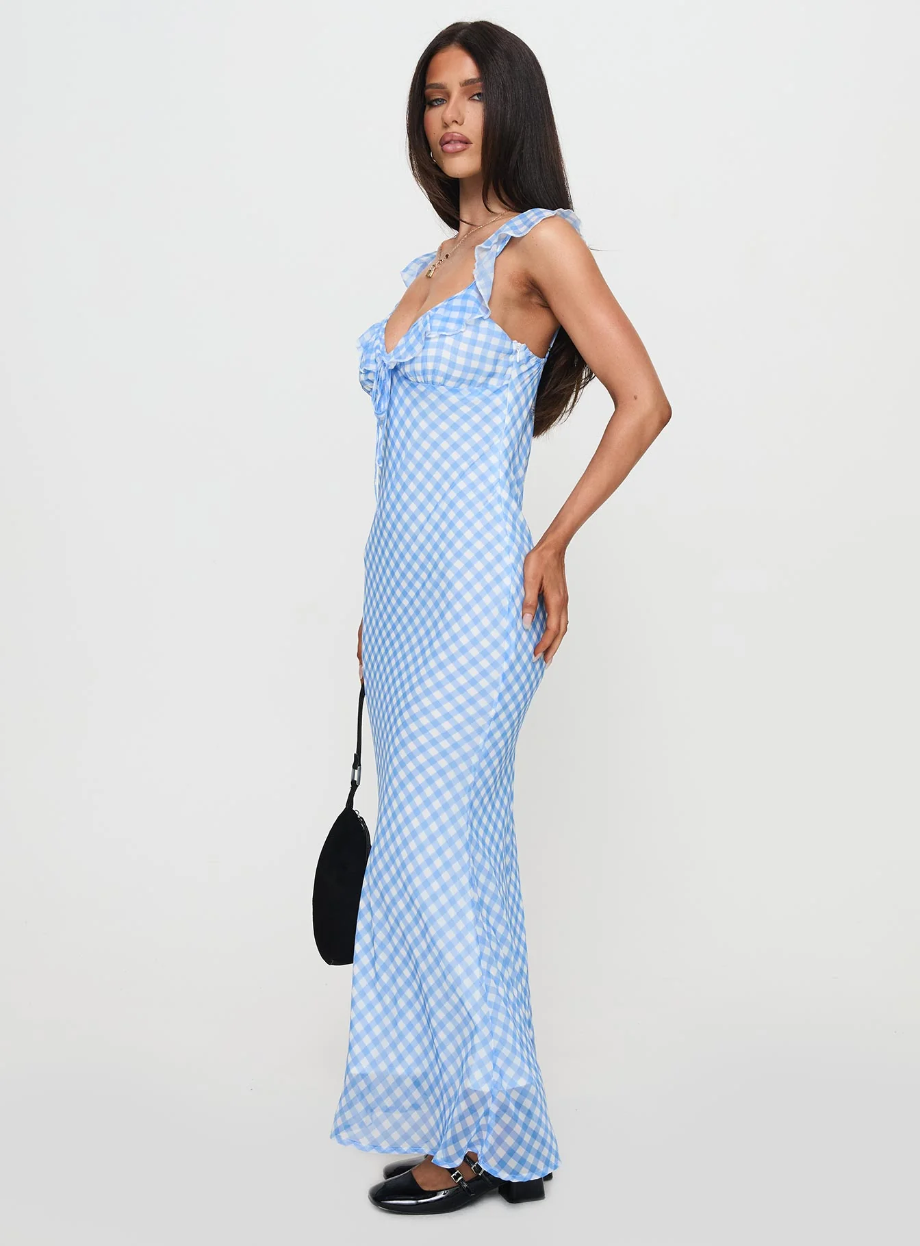 Brigette Maxi Dress Blue Gingham