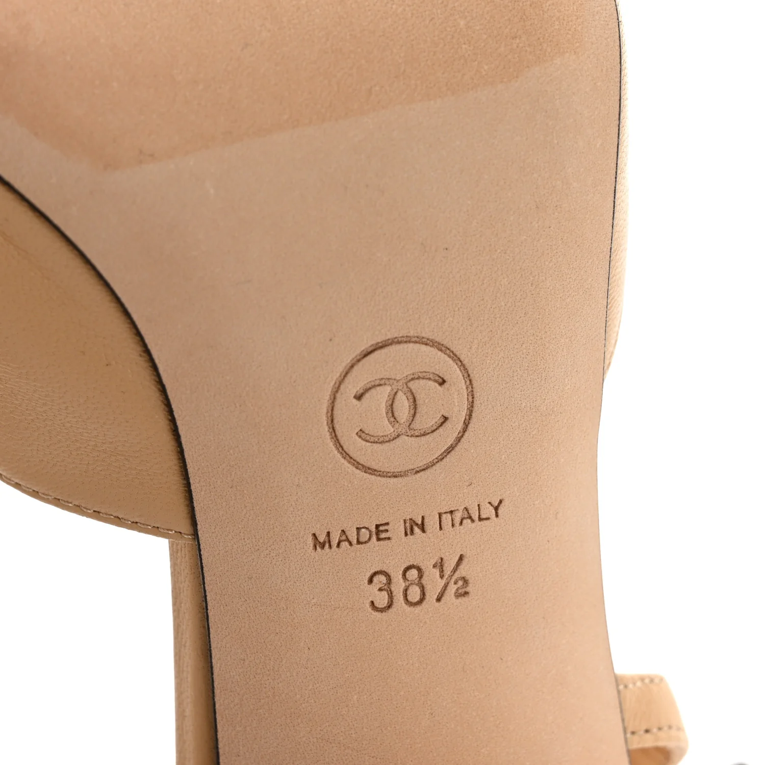 Goatskin Grosgrain Cap Toe CC Slingback Pumps 38.5 Beige Black - Top Club