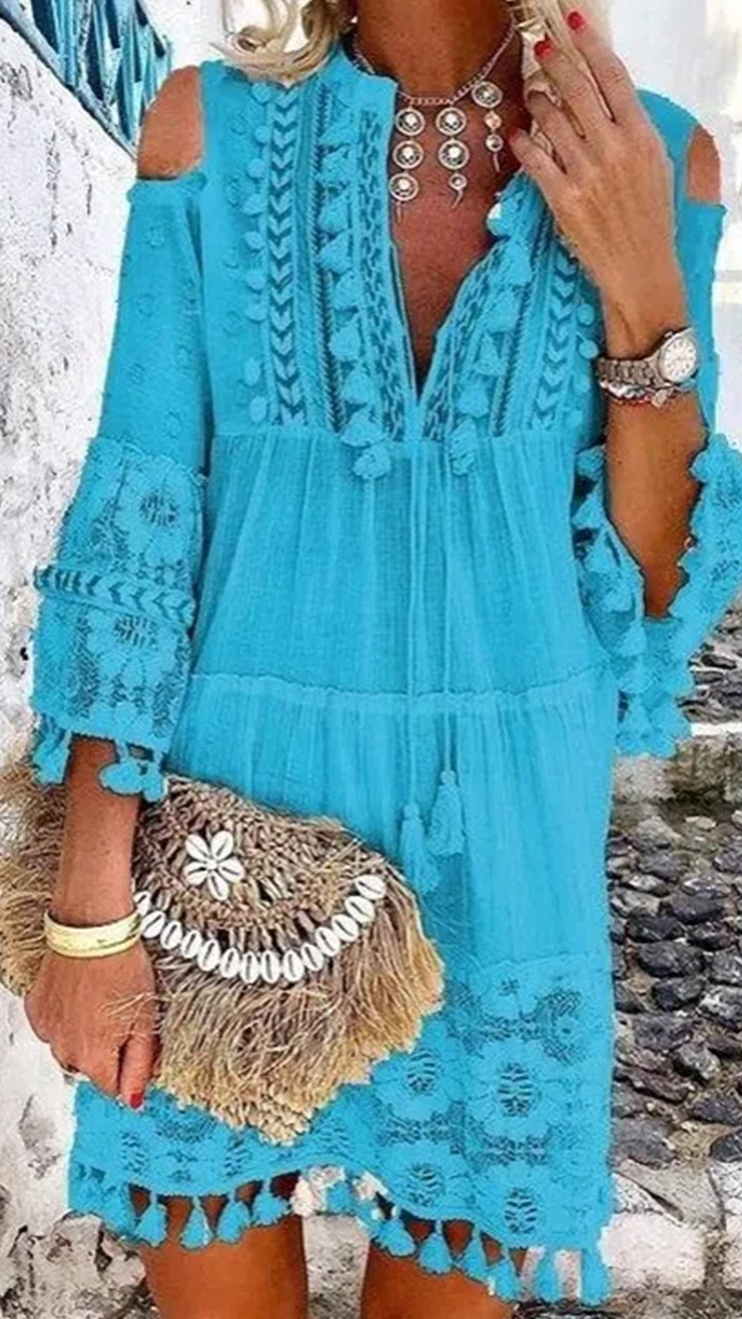 Women's Bohemian Tassel Cotton-Blend Dress - Nordfashionstorm - Women's Clothing, Fashion for You - Nordfashionstorm.com
