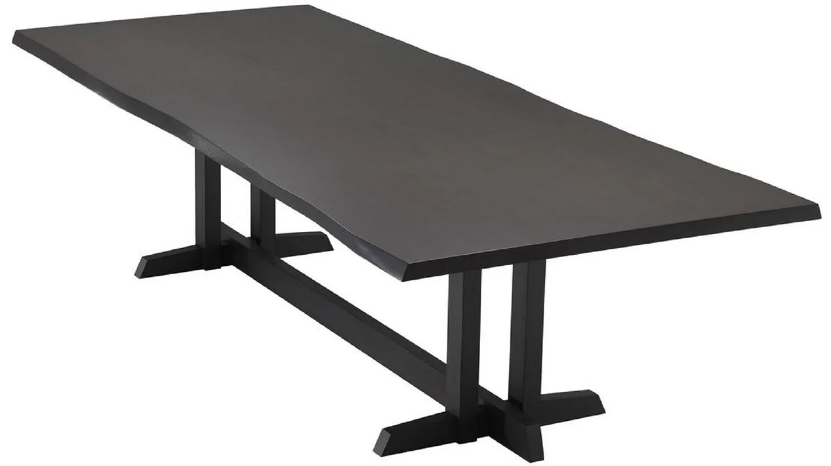 Luxury mahogany dining table mocha colors 290.5 x 128 x H. 77 cm - Solid wood kitchen table - Rectangular dining room table - Luxury dining room furniture
