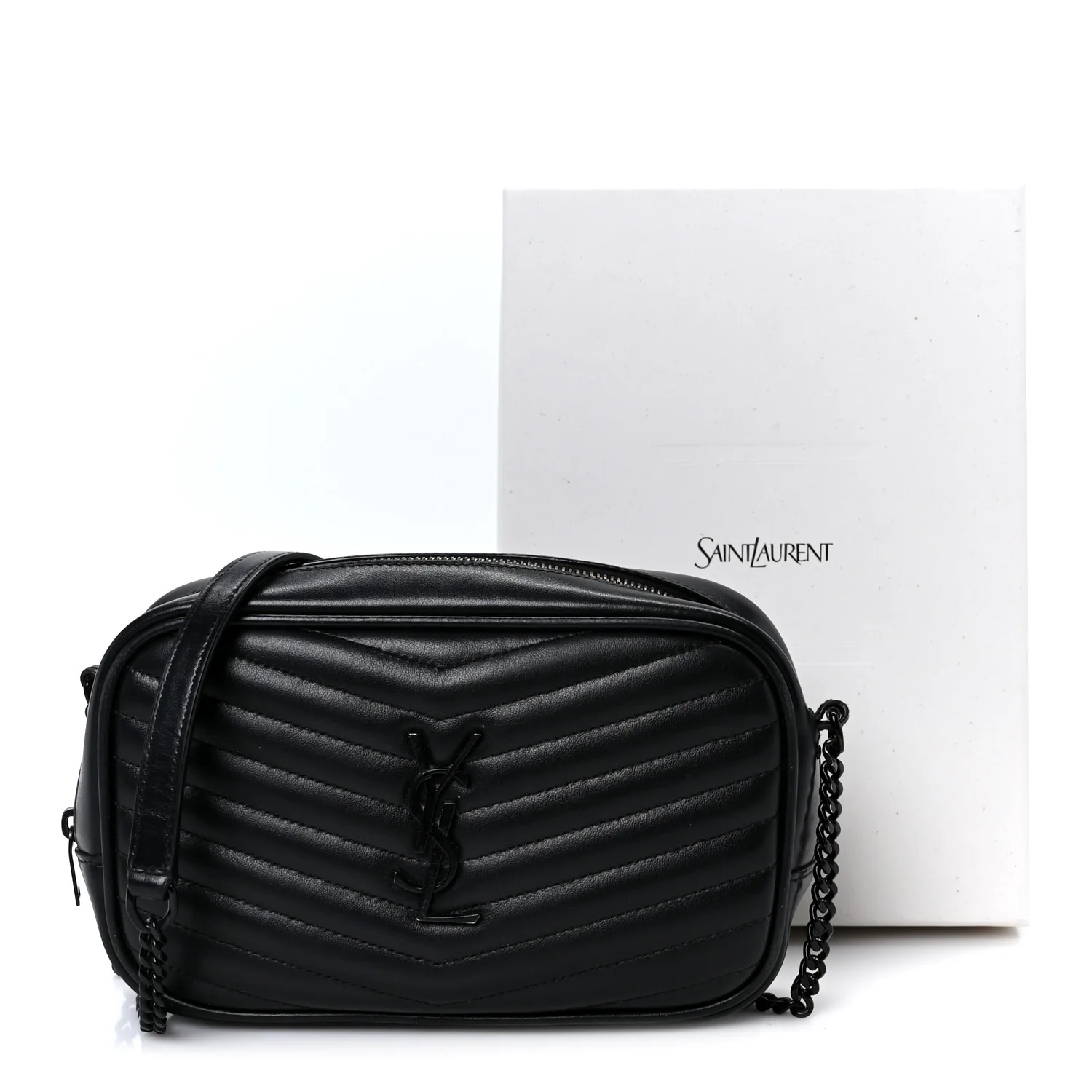 Calfskin Matelasse Monochrome Monogram Mini Lou Camera Bag Black - Top Club