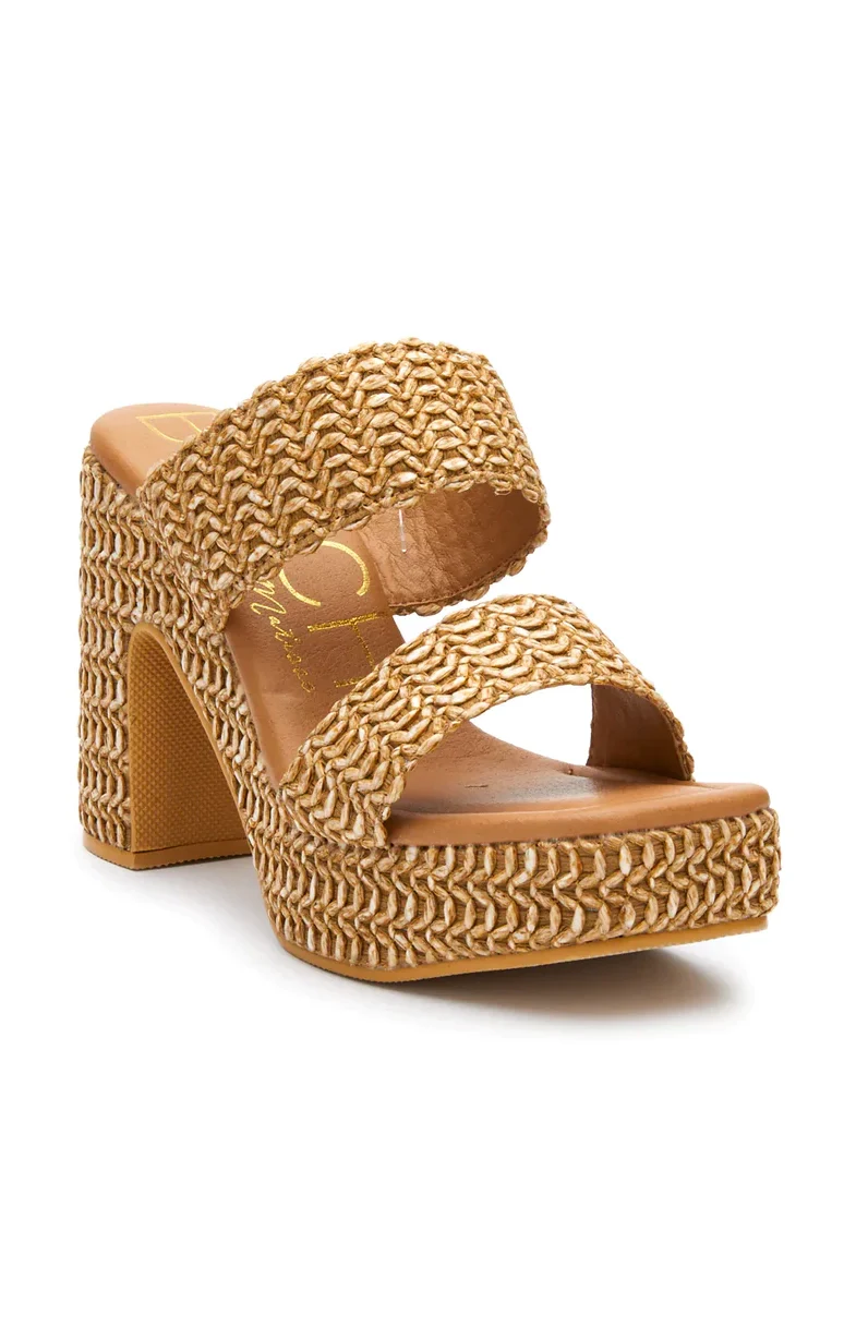 Matisse Gem Platform Heel ~ Cognac