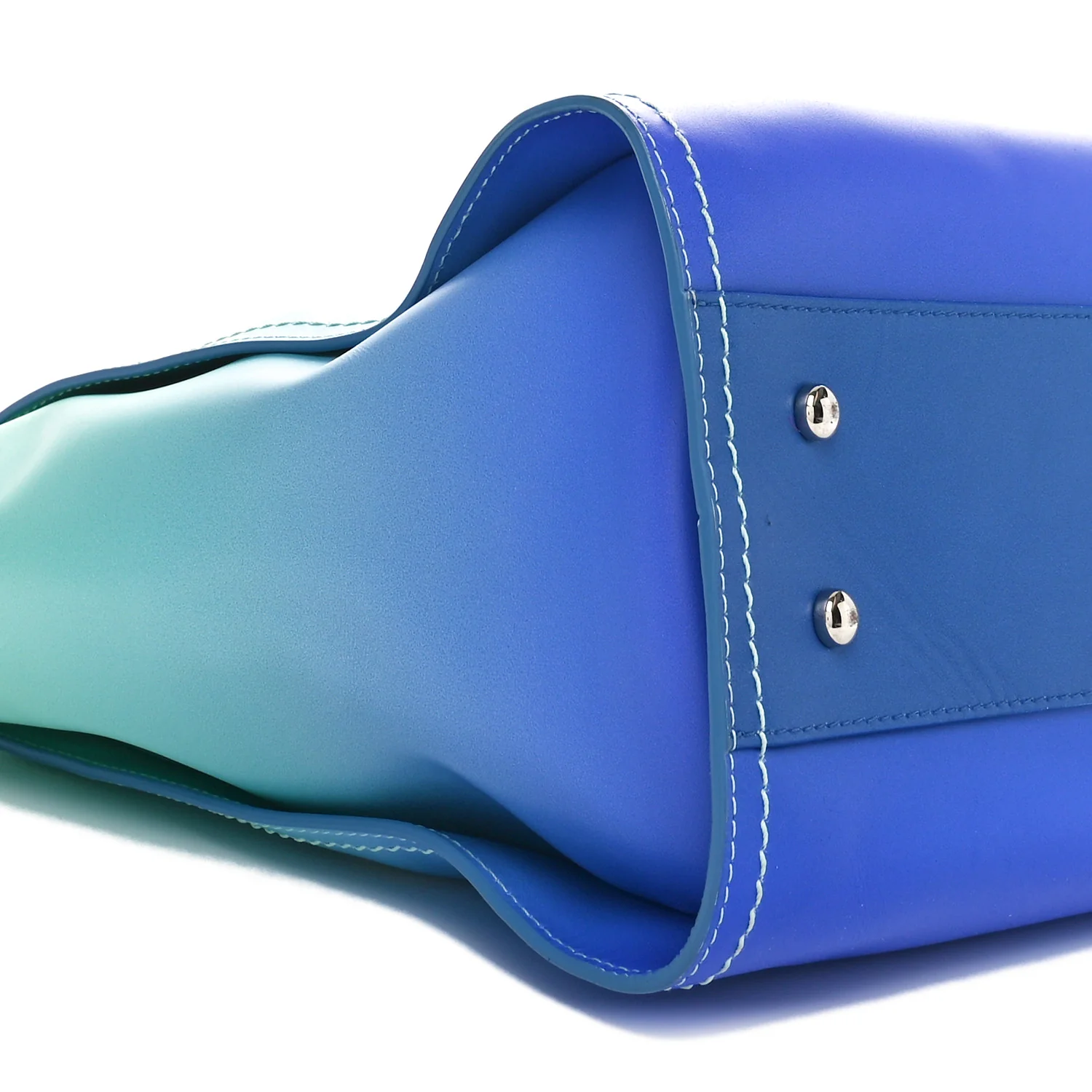 Shaded Calfskin Small Deauville Tote Light Green Turquoise Purple - Top Club