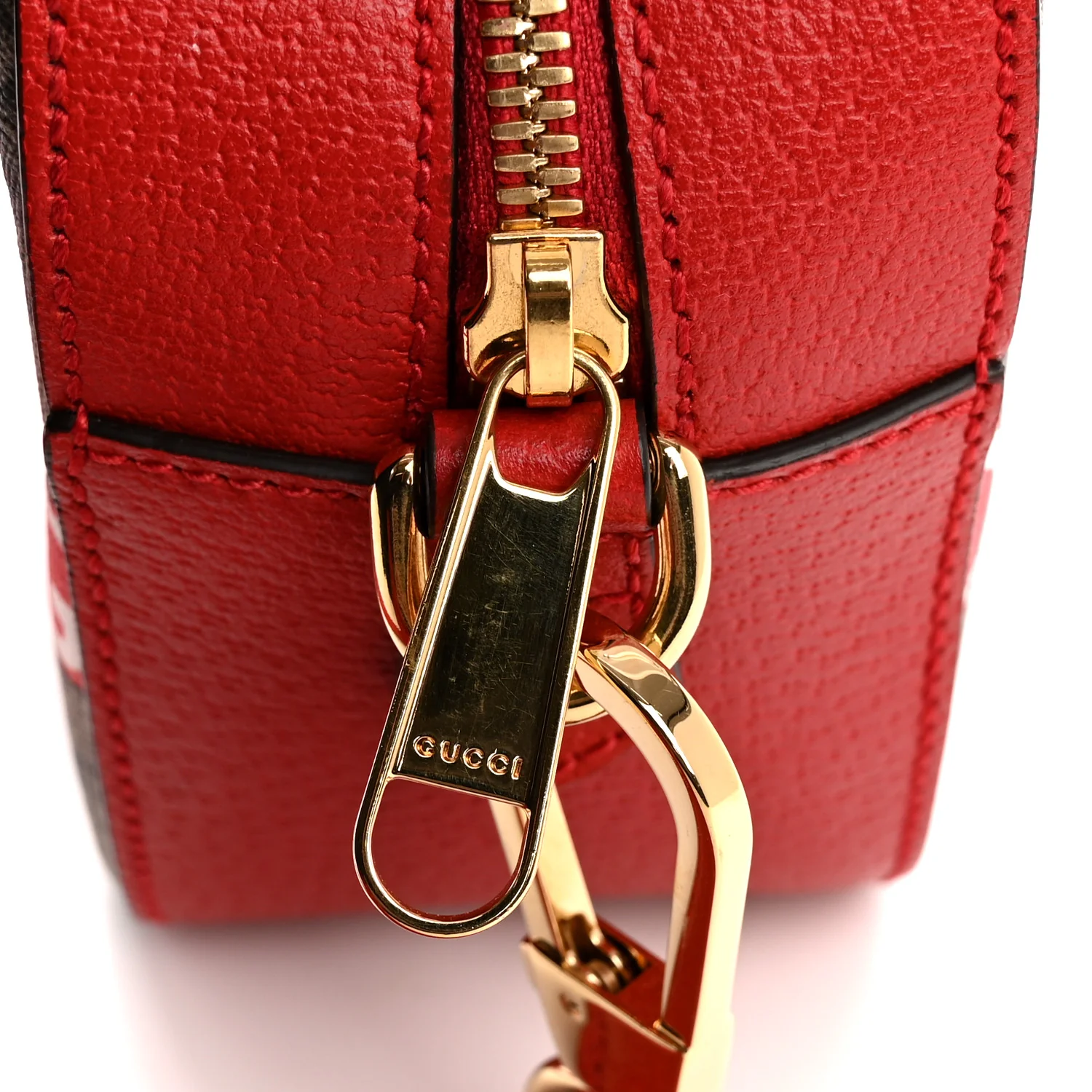 GG Supreme Monogram Apple Small Retro Interlocking G Shoulder Bag Beige Multicolor Lobster Red - Top Club