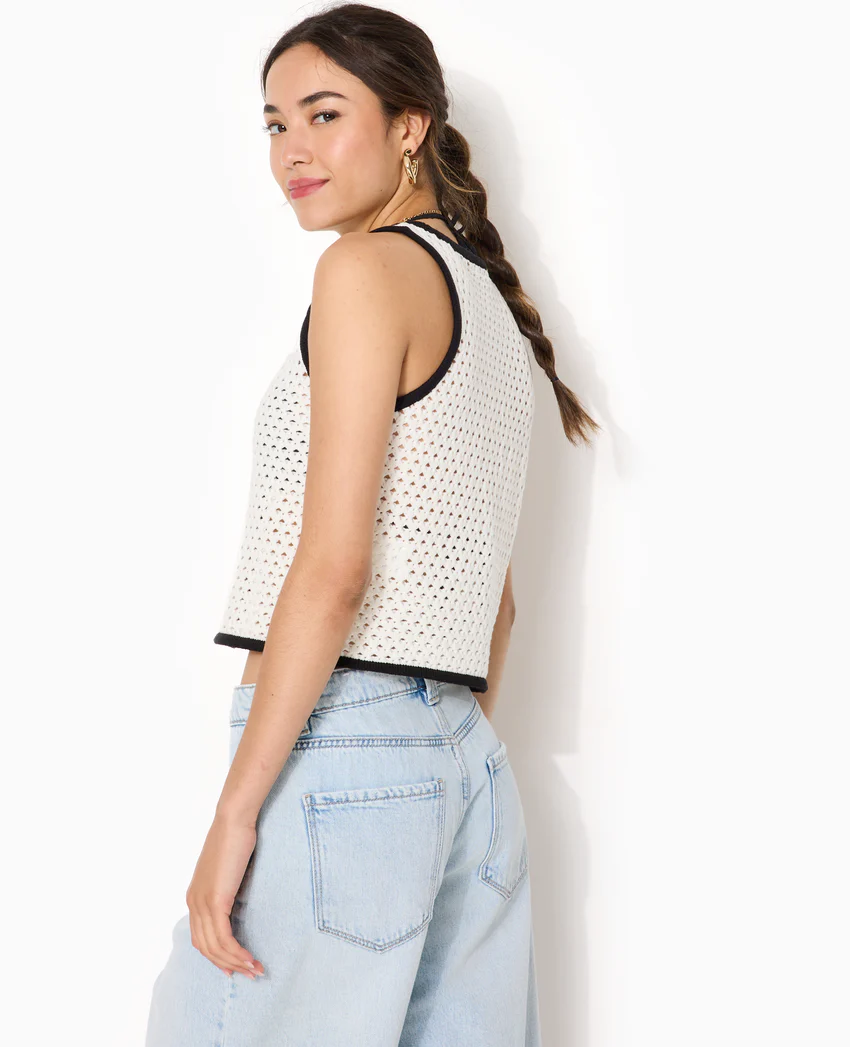 Pimkie Gilet sans manches en crochet avec nouette