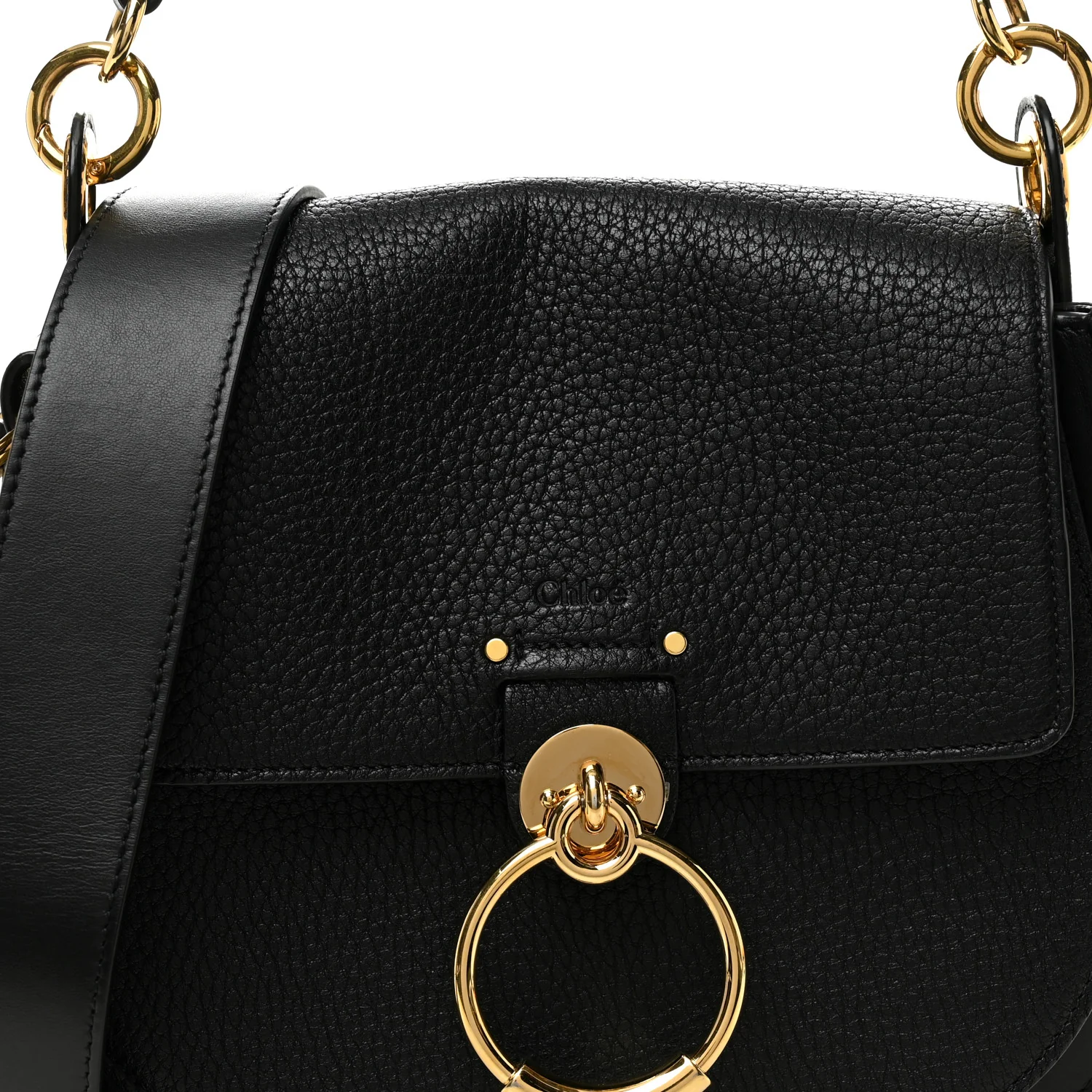 Grained Calfskin Large Tess Bag Black - Top Club
