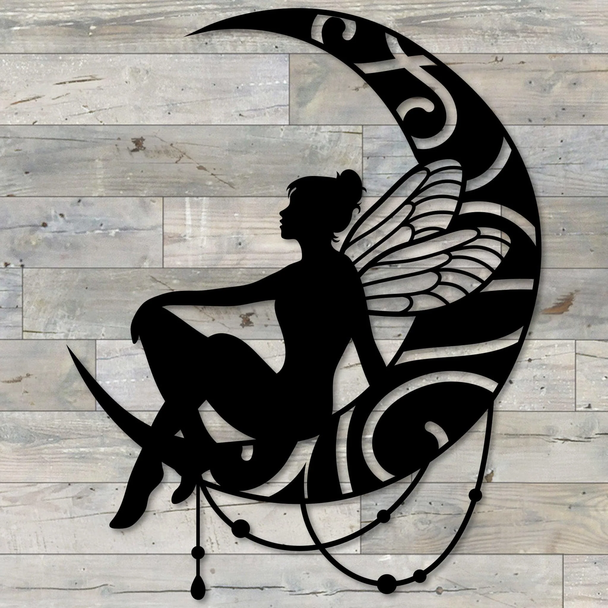 Fairy and Moon Metal Wall Decor - Alvarez Pro Painting LLC