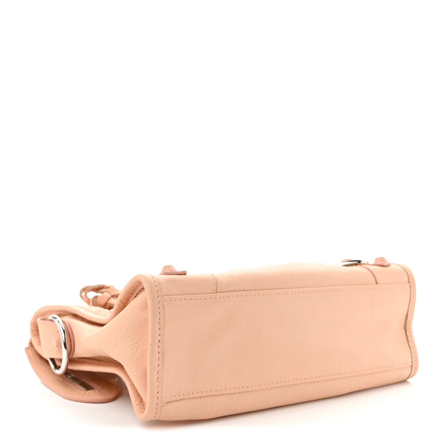 Matte Goatskin Rubber Covered Classic Hardware Mini City Rose Poudre - Top Club