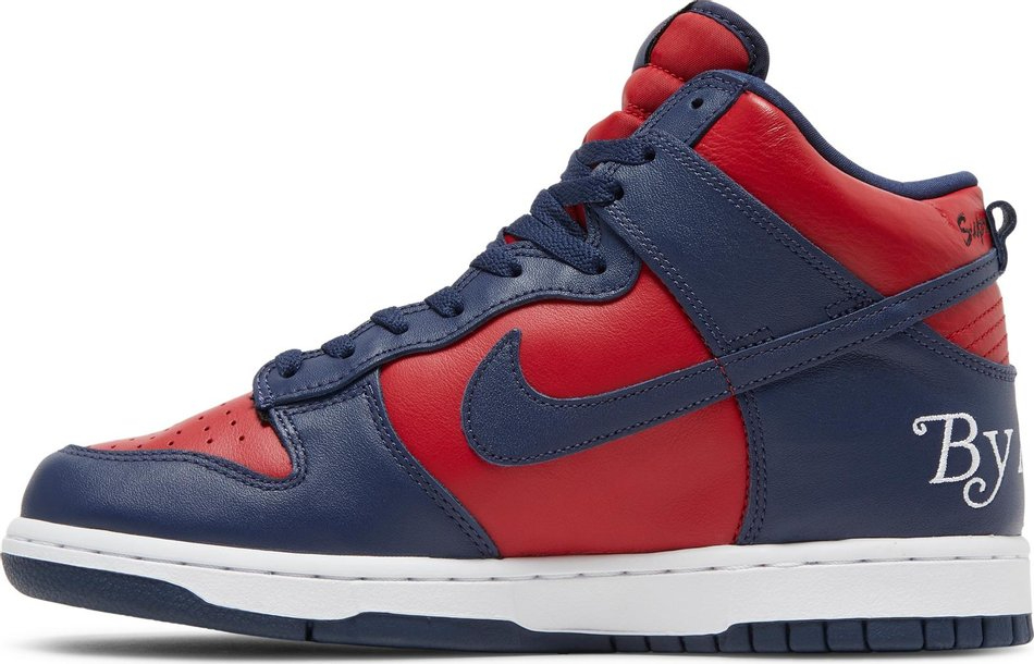 Supreme x Dunk High SB  By Any Means   Red Navy  DN3741-600 - Sneaker Replica Workshop