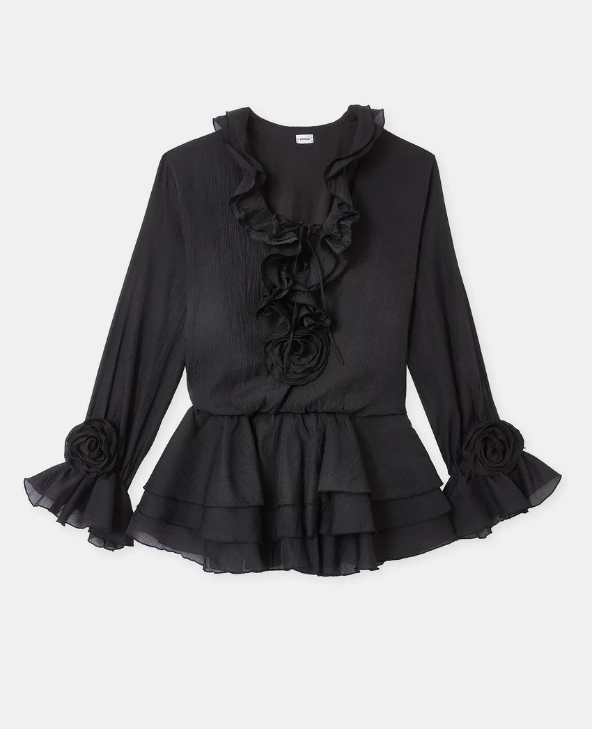 Pimkie Robe courte en voile avec volants et fleurs
