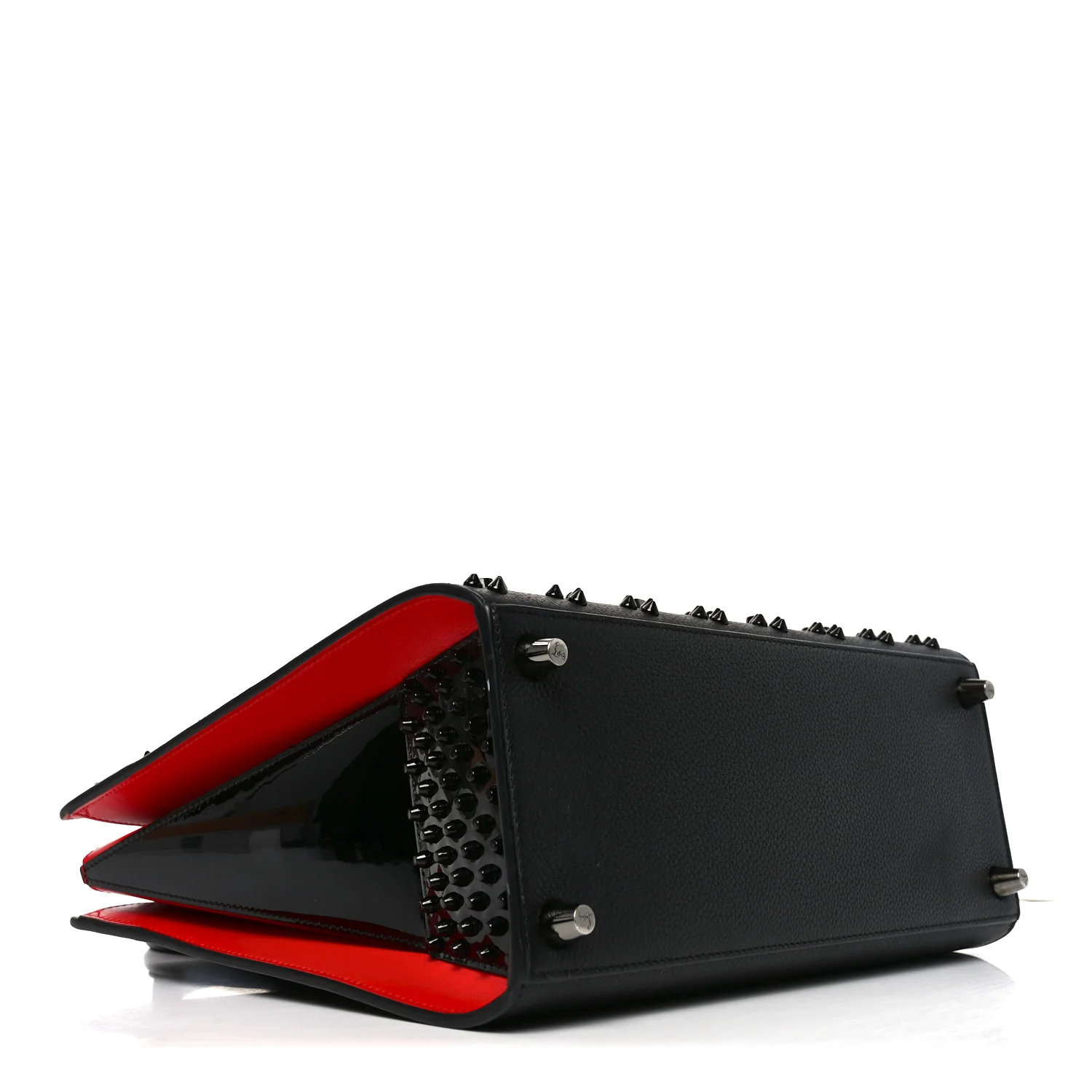 Calfskin Spikes Loubinthesky Medium Paloma Black - Top Club
