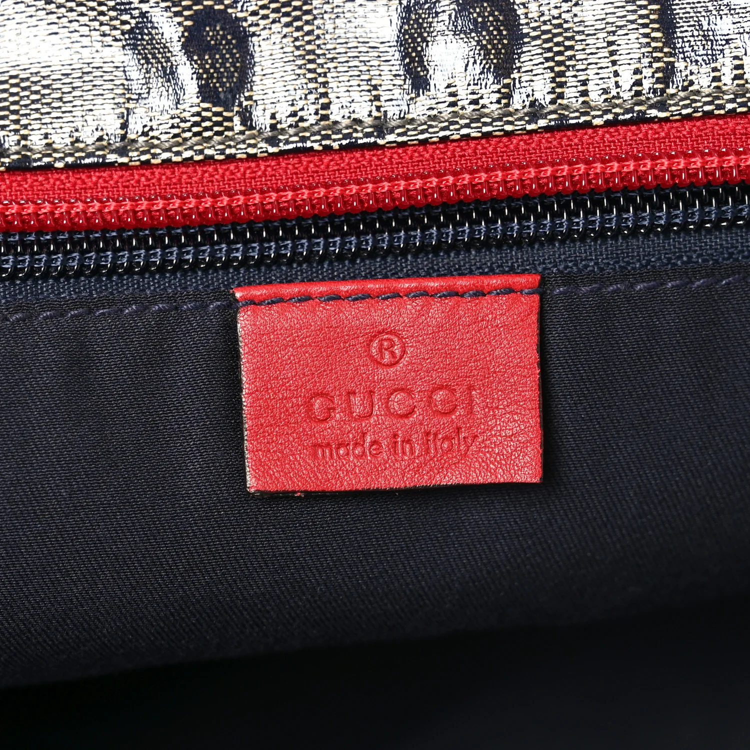 Crystal Monogram Large Web Handle Bucket Tote Red - Top Club