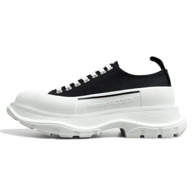 Alexander McQueen Tread Slick Low-Top Sneakers – Black/White - Sneaker Replica Workshop